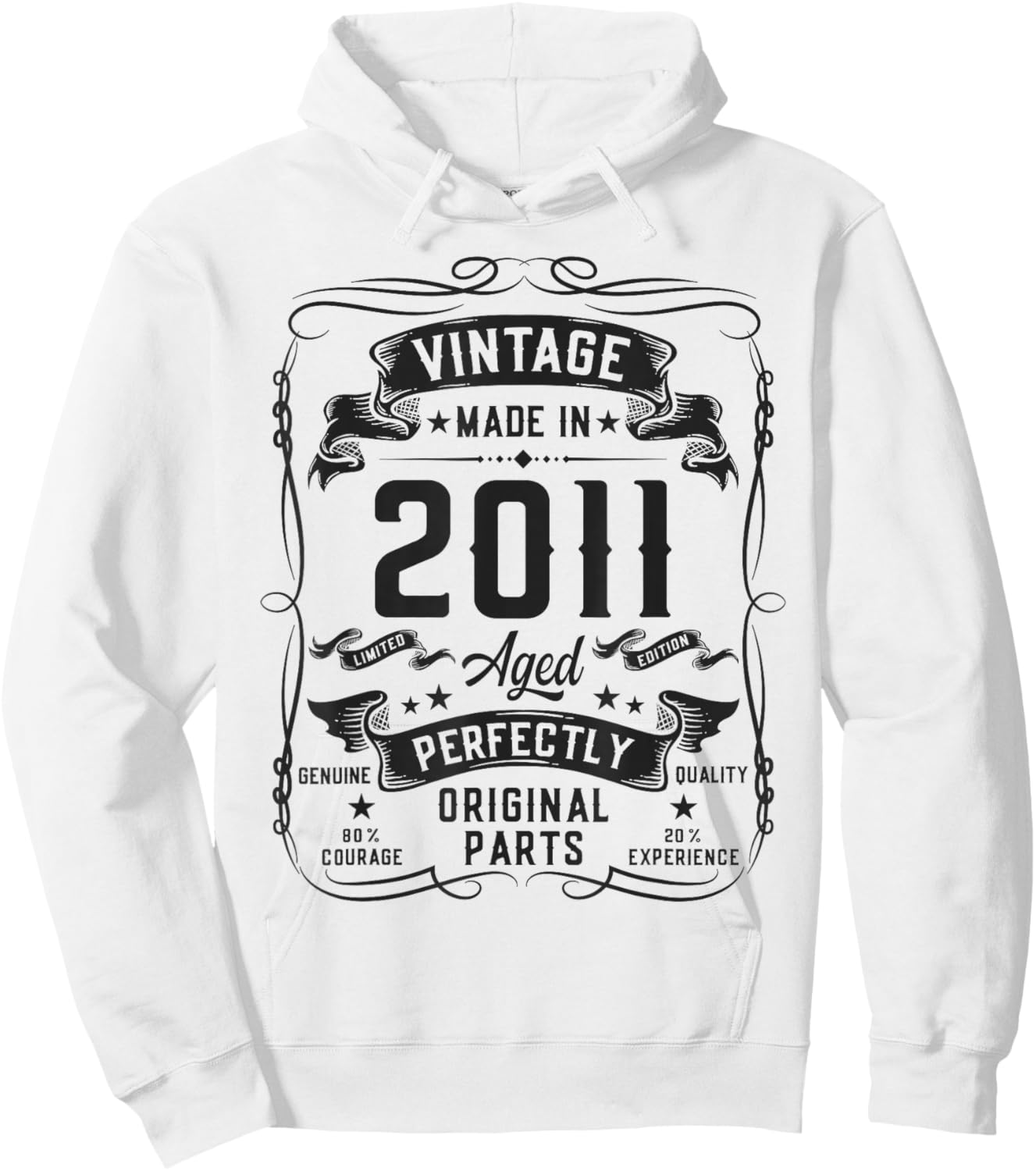 Vintage 2011 15yr 15th Birthday Gifts for Boys 15 Years Old Hoodie - Hoodie | White