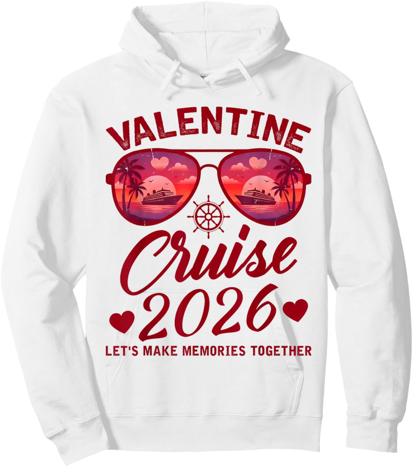 Valentine Cruise 2026 Funny for Couples Matching Holiday Hoodie - Hoodie | White