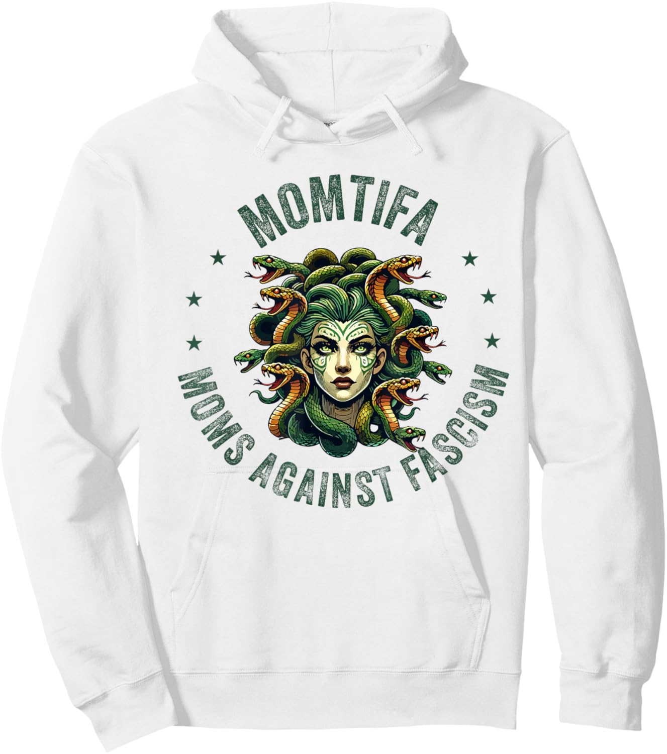 Momtifa Moms Against Fascism Protest Medusa Feminist Mother Hoodie - Hoodie | White
