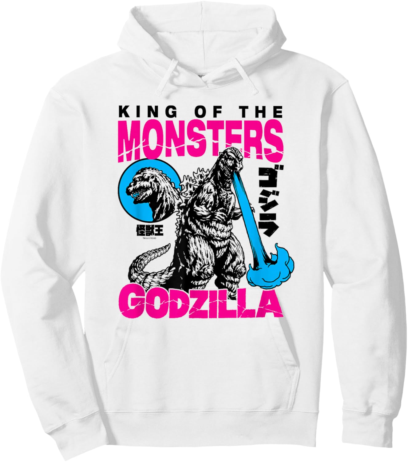 Godzilla King of The Monsters Bright Color Collage Movie Hoodie - Hoodie | White