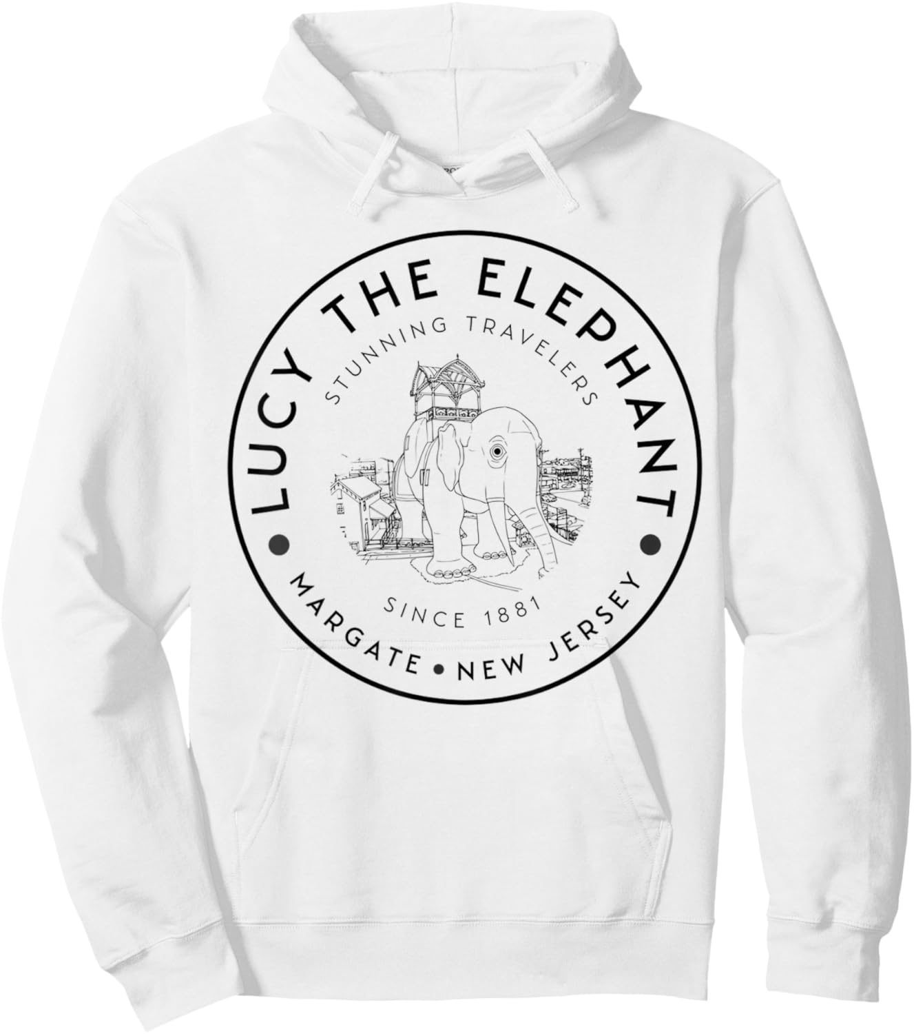 Lucy The Elephant – Margate NJ Landmark - Roadside Hoodie - Hoodie | White