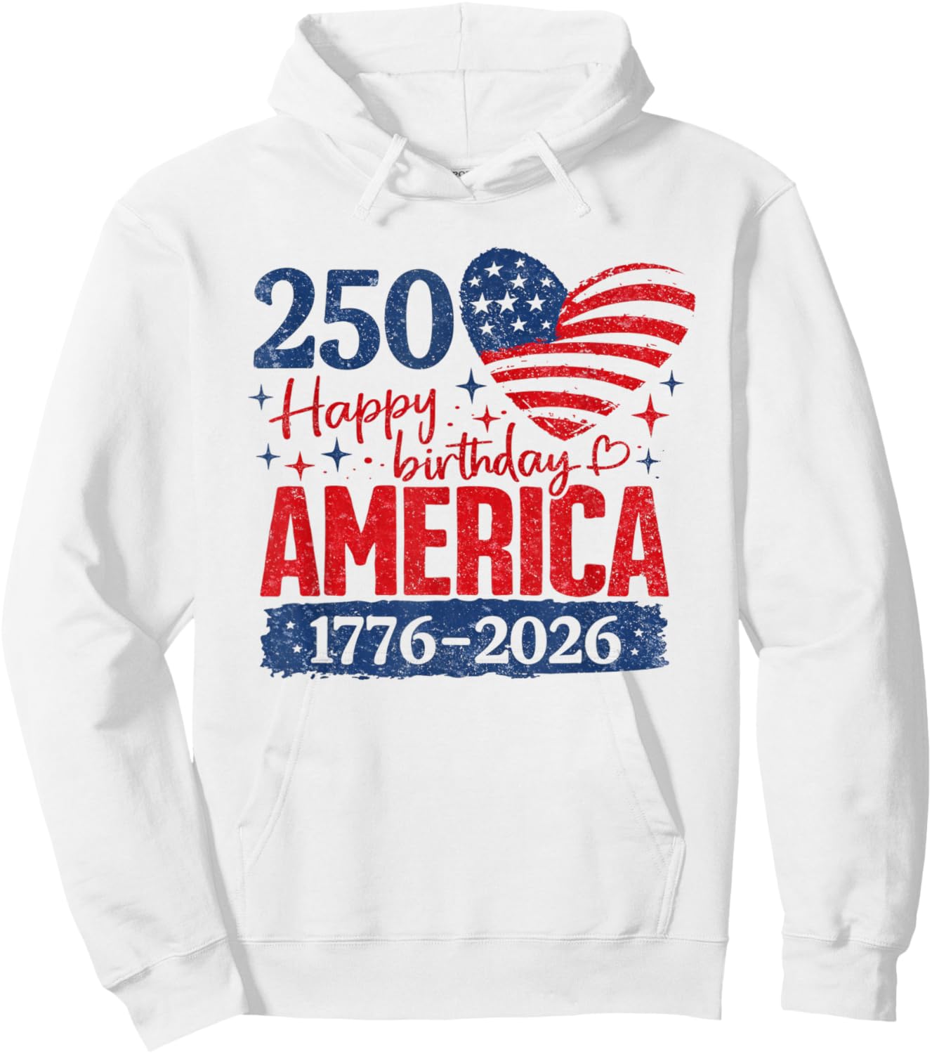 Vintage 250 Years 1776-2026 250th Birthday 4th July Hoodie - Hoodie | White