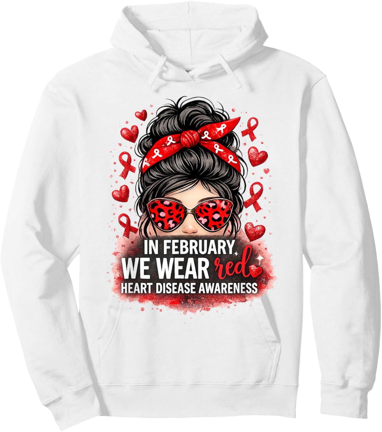 in February We Wear Red CHD Heart Disease Awareness Women Hoodie - Hoodie | White