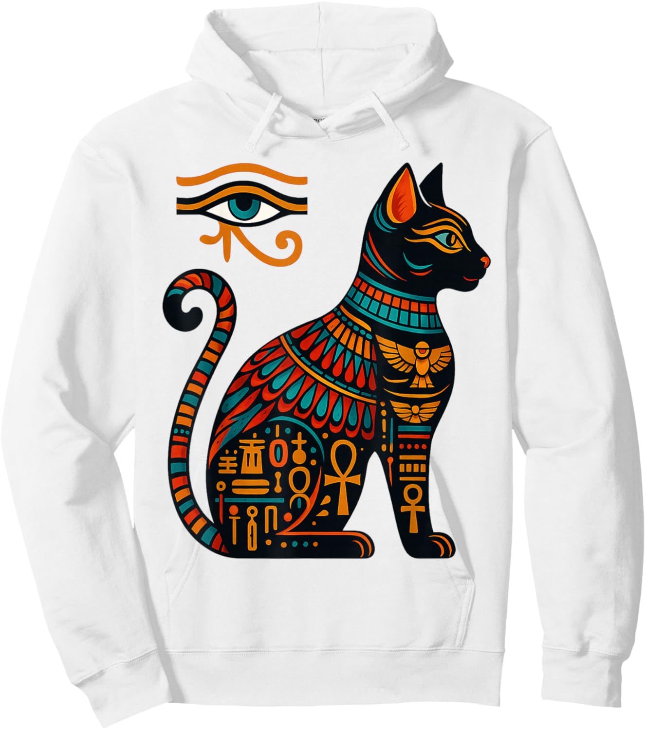 Bastet Goddess Cat Egyptian Eye of Horus Egypt Mythology Hoodie - Hoodie | White