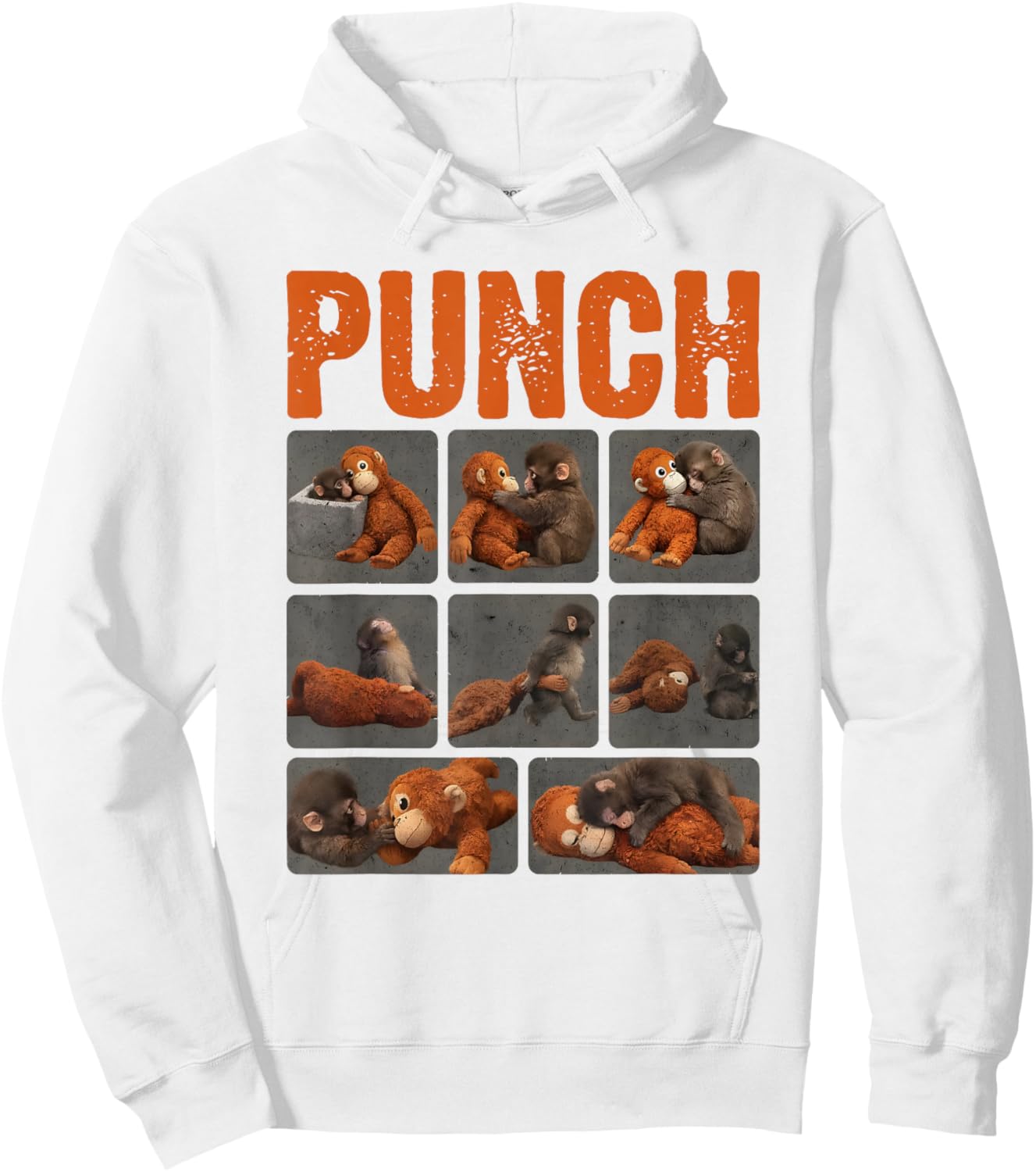 Punch Cute Monkey Hoodie - Hoodie | White