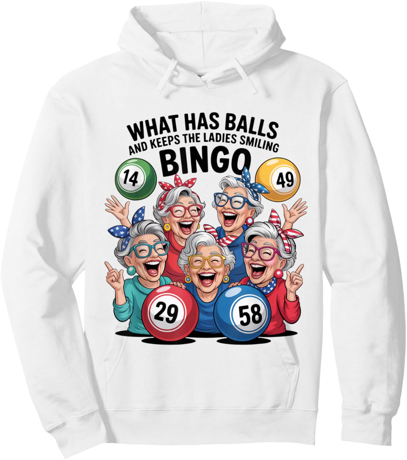 Bingo Night Humor Keeps The Ladies Smiling Hoodie - Hoodie | White