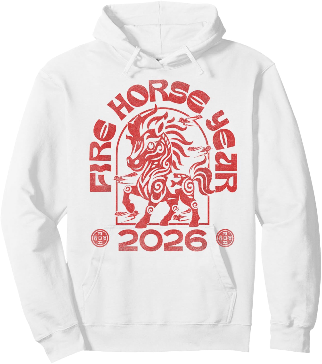 2026 Fire Horse Shirt Happy Chinese New Year 2026 Hoodie - Hoodie | White