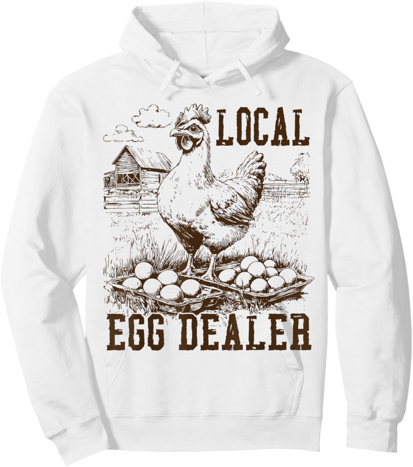 Local Egg Dealer Chicken Lady Lover Easter Retro Trendy Hoodie - Hoodie | White