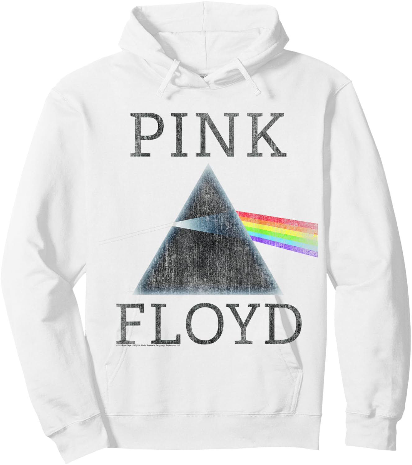 Official Pink Floyd Dark Side of The Moon Album Band Music Hoodie - Hoodie | White