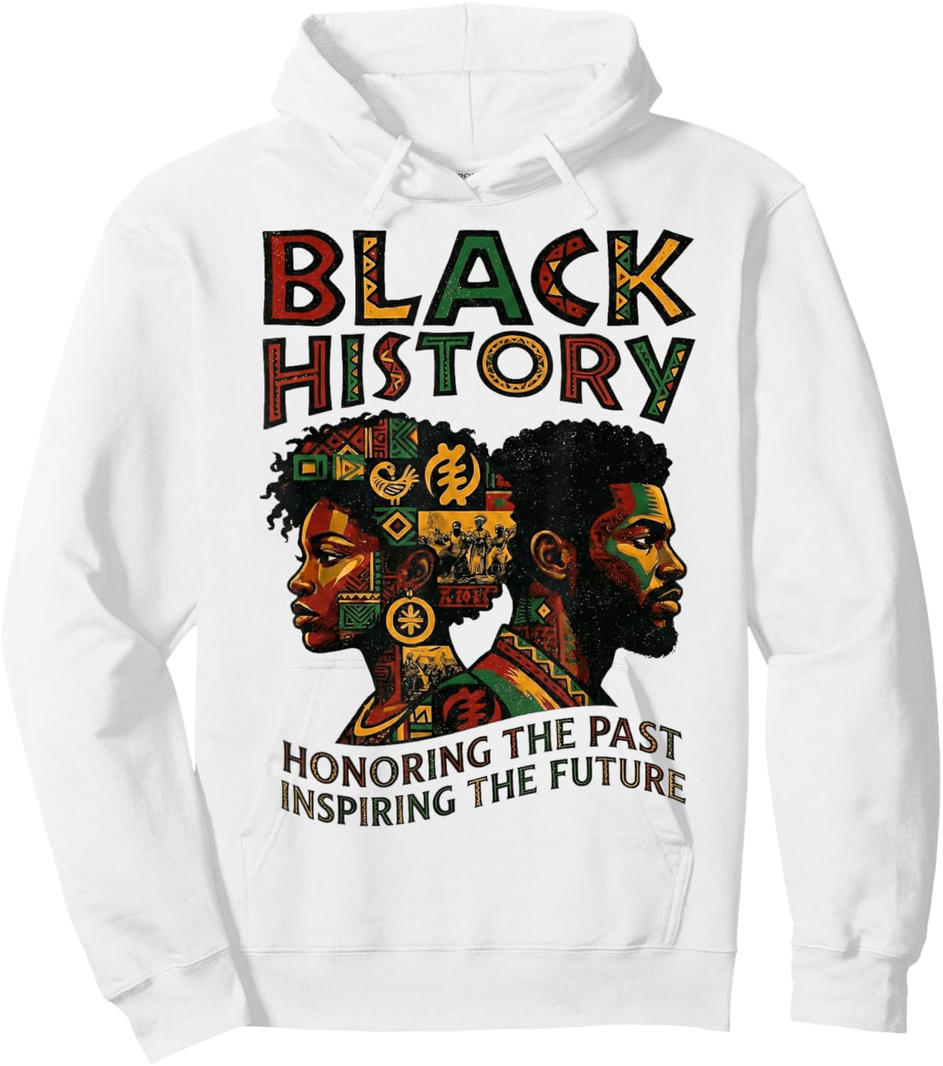 African Roots Black Leaders Black History Month Men Women Hoodie - Hoodie | White