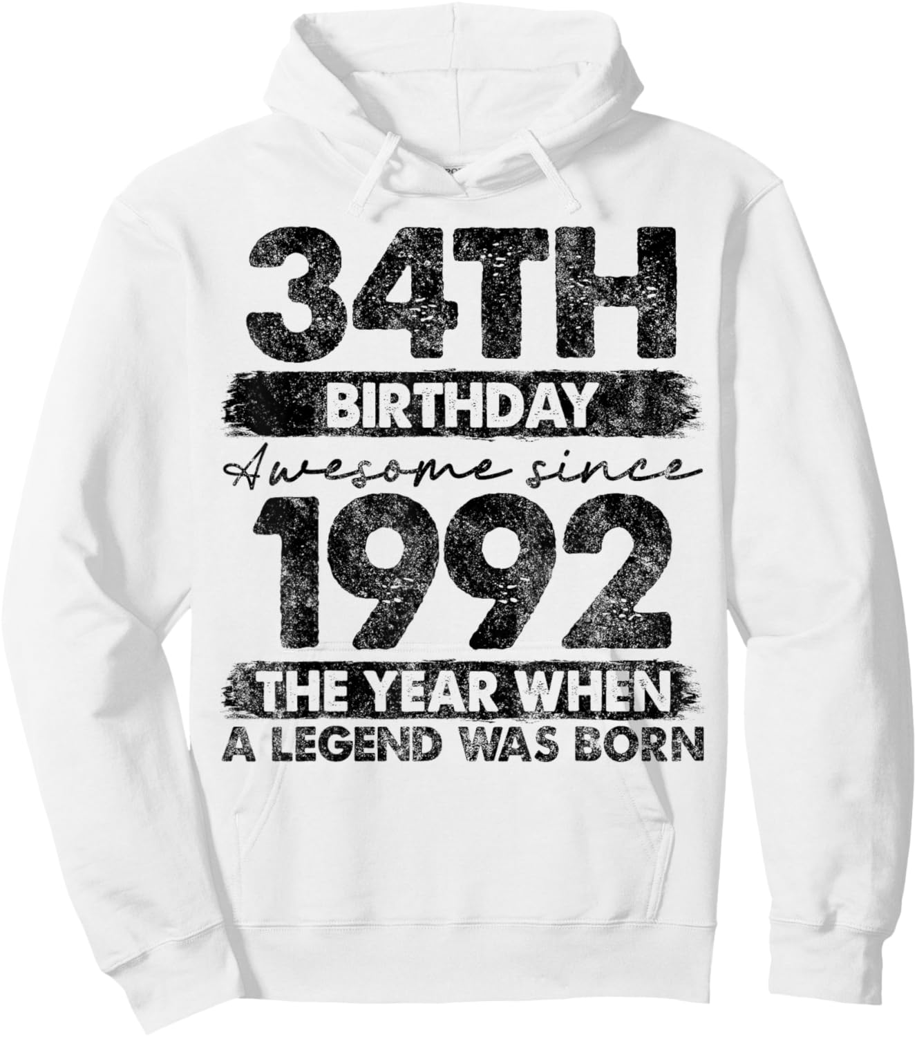 34 Year Old Gifts Vintage 1992 Limited Edition 34th Birthday Hoodie - Hoodie | White
