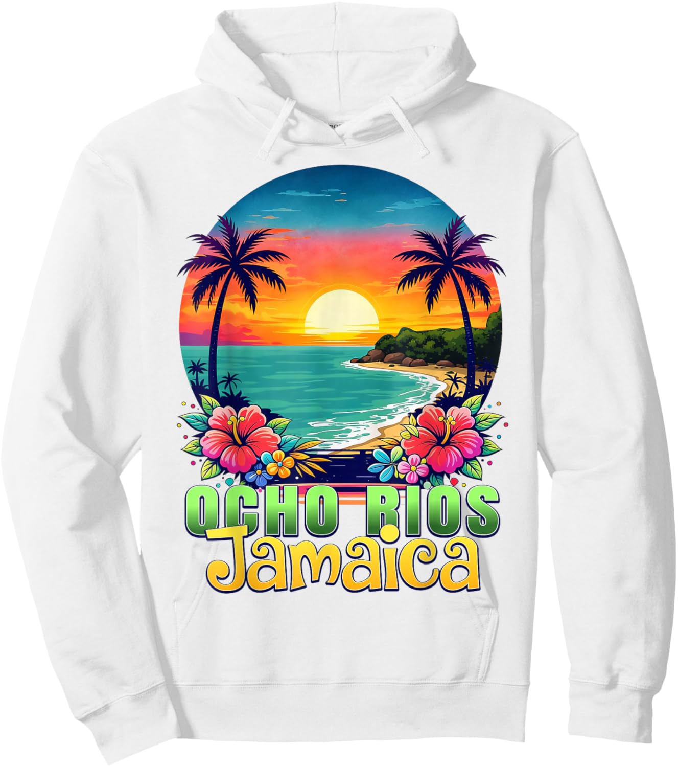Ocho Rios Jamaica Beach Tropical Sunset Summer Vacation Hoodie - Hoodie | White