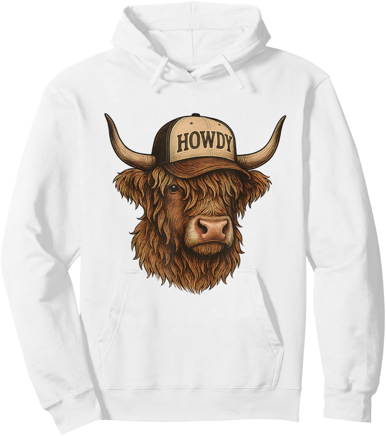 Highland Cow Cattle Farmer Funny Highland Cow Graphic Hoodie - Hoodie | White