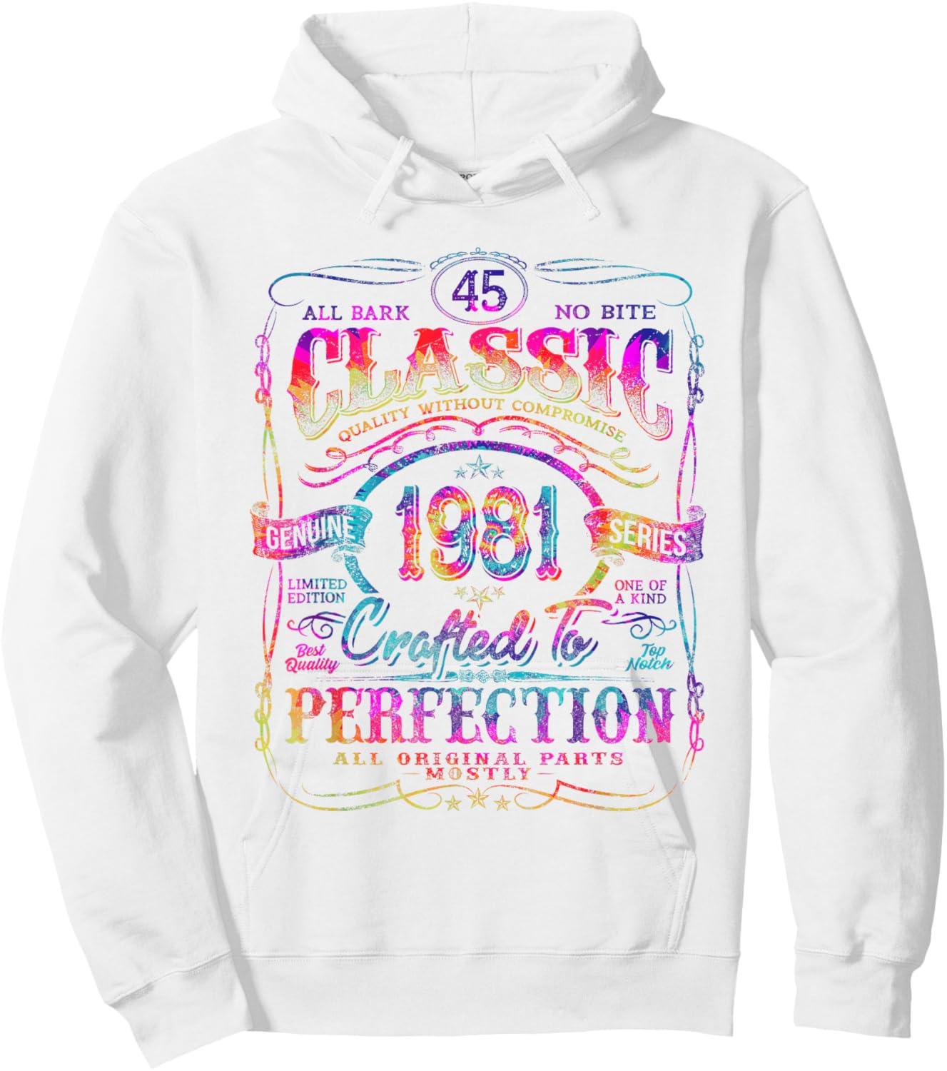 Vintage 1981 Limited Edition Shirt 45 Year Old 45th Birthday Hoodie - Hoodie | White