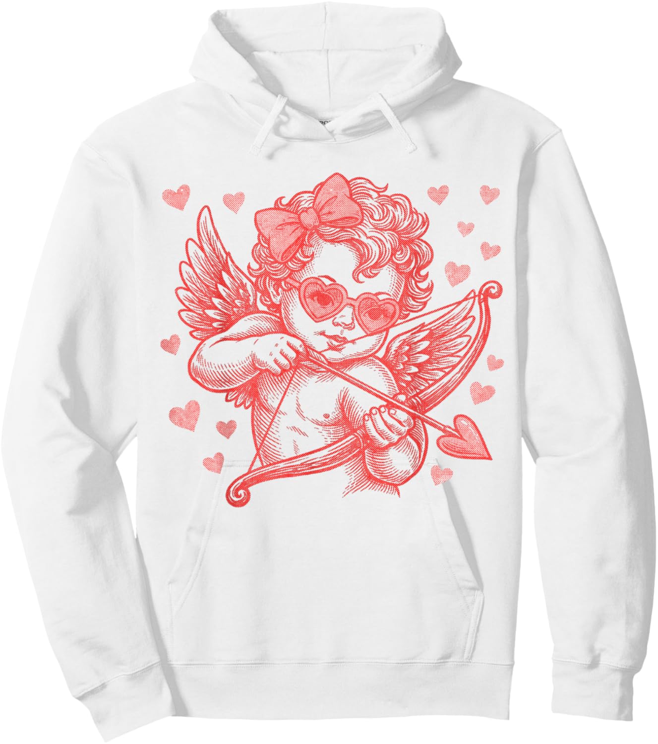 Cute Vintage Cupid Blowing Bubble Retro Cupid Valentine Day Hoodie - Hoodie | White