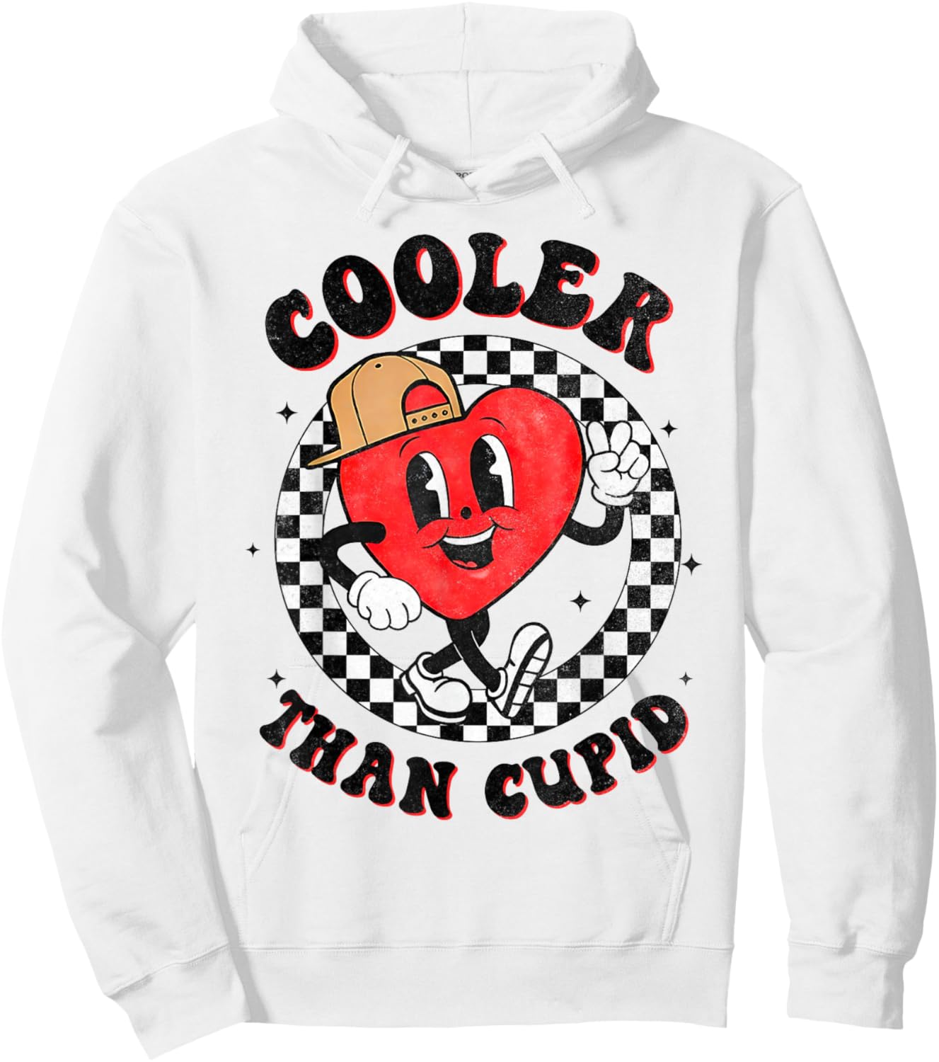 Cooler Than Cupid Valentines Day for Teens Kids Boys Girls Hoodie - Hoodie | White