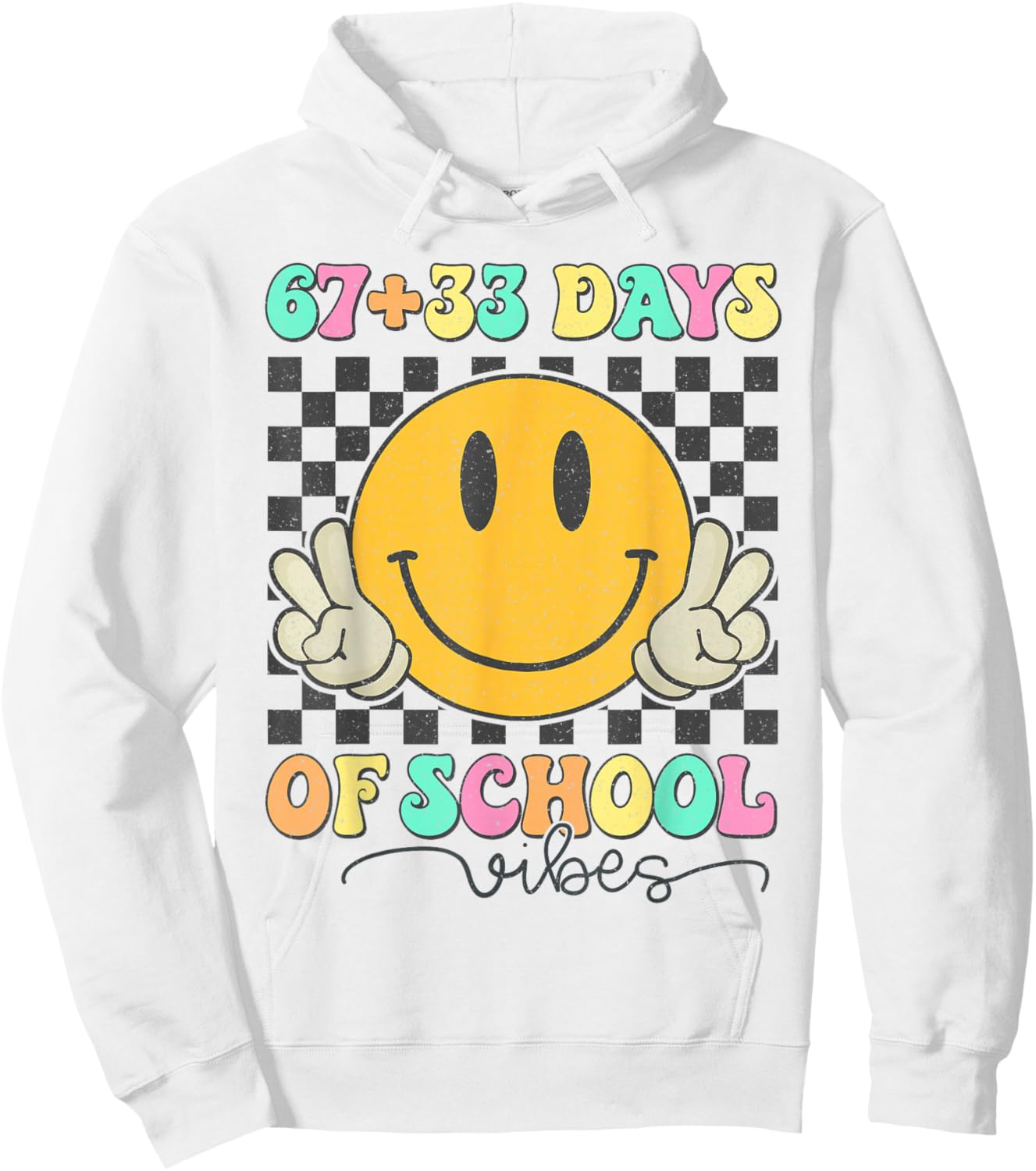 67 33 Days of School Vibes Cute 100th Day of School Girl Kid Hoodie - Hoodie | White