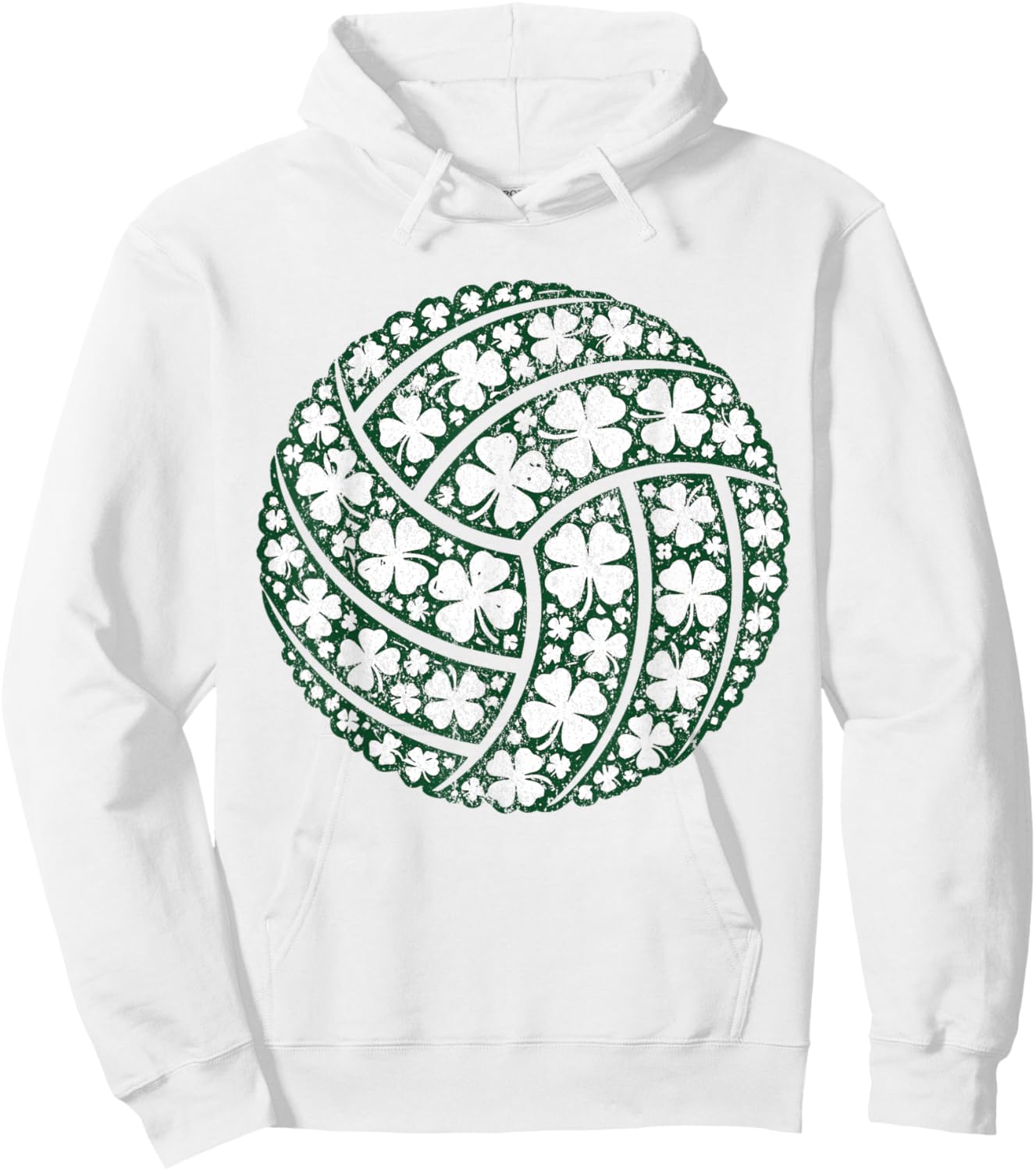 Lucky Shamrock Volleyball St Patrick’s Day Hoodie - Hoodie | White