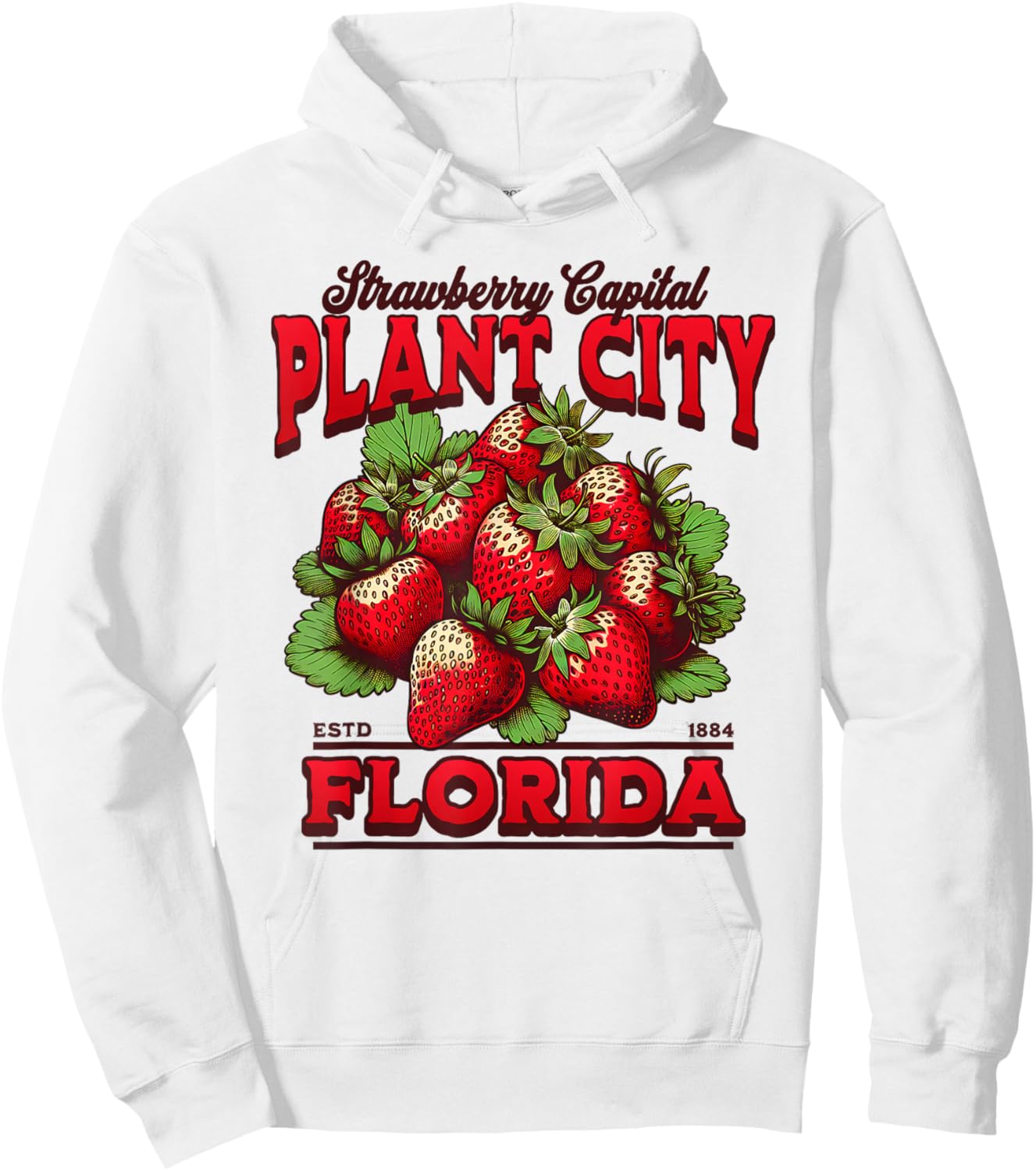 Plant City Florida Strawberry Capital Since 1884 Vintage Hoodie - Hoodie | White