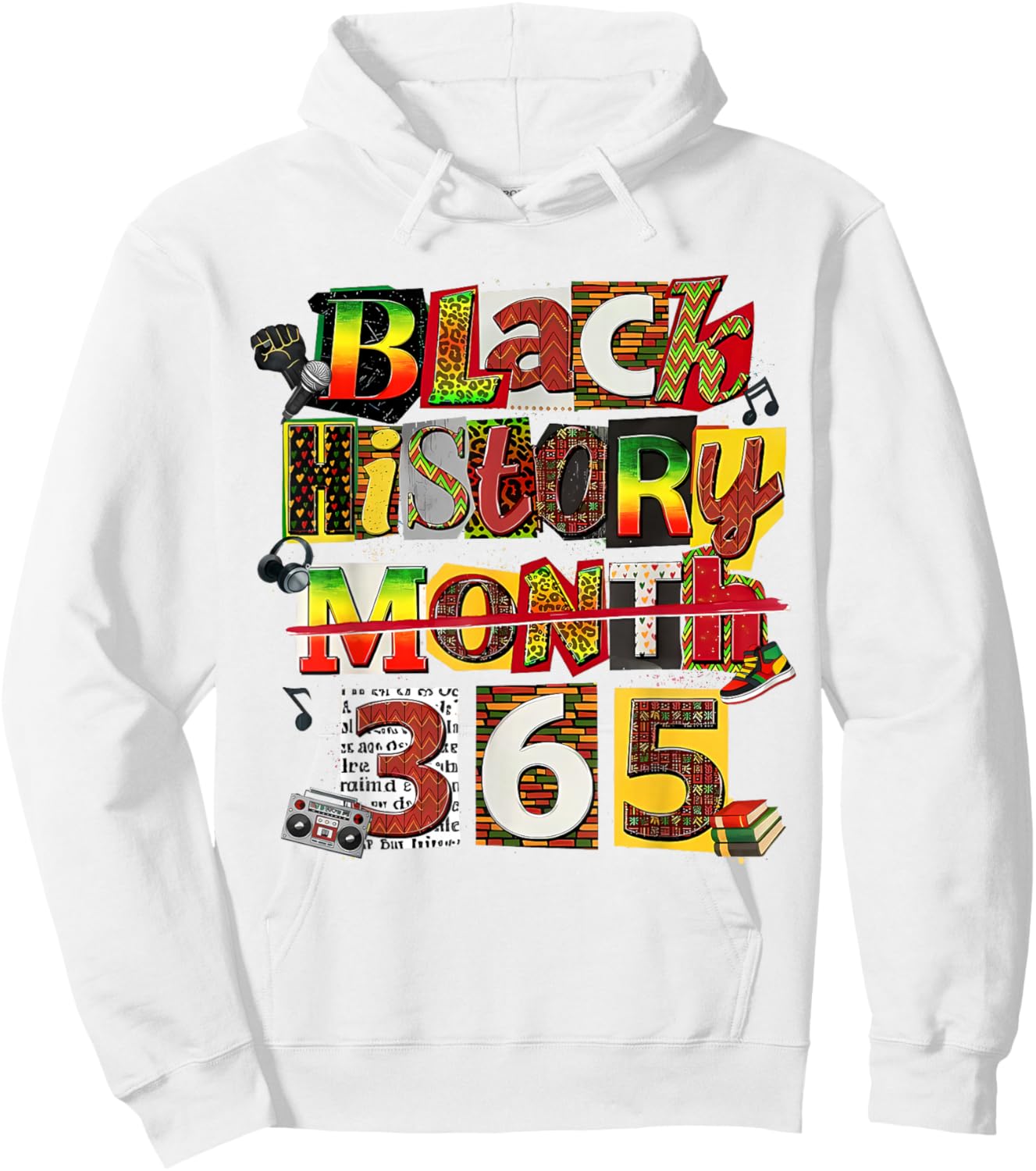Black History Month 365 Collage Afro American Pride Hoodie - Hoodie | White