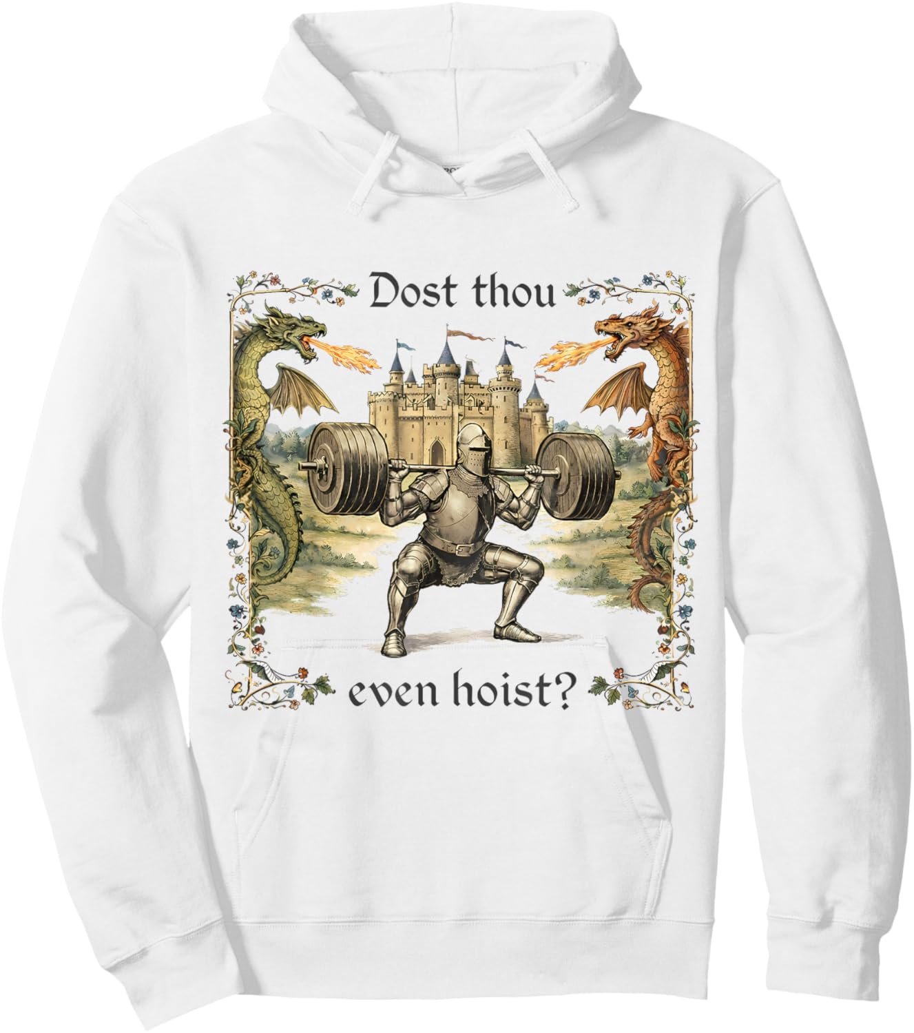 Dost Thou Even Hoist Medieval Gym Meme Retro Funny Lifting Hoodie - Hoodie | White