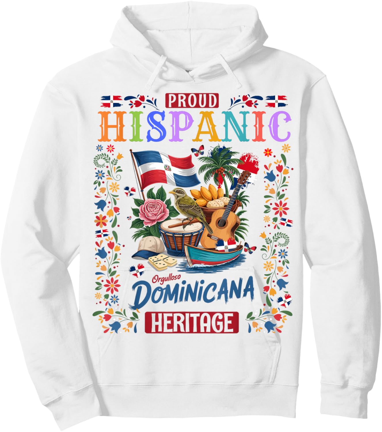 Dominican Republic Flag Culture Idea for Kids Dominicana Hoodie - Hoodie | White