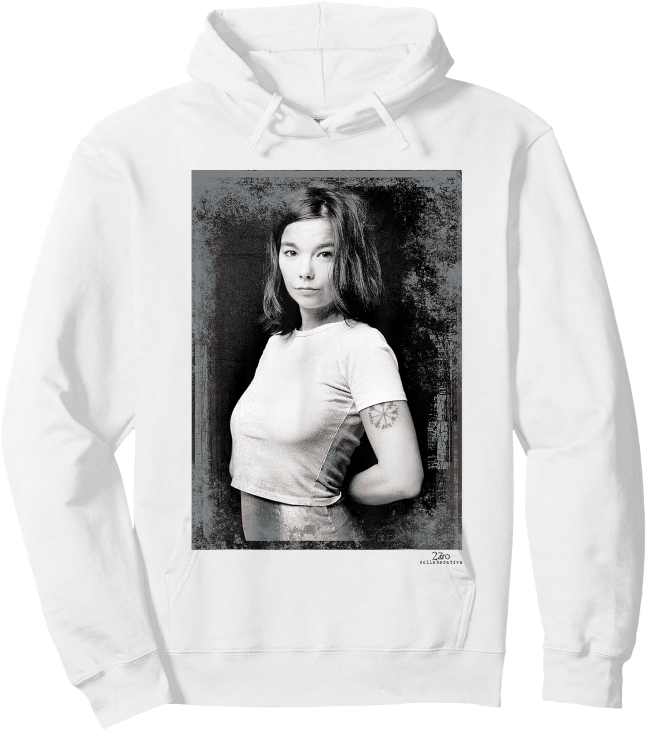 Bjork Debut Tour Era Portrait by Phil Nicholls Hoodie - Hoodie | White