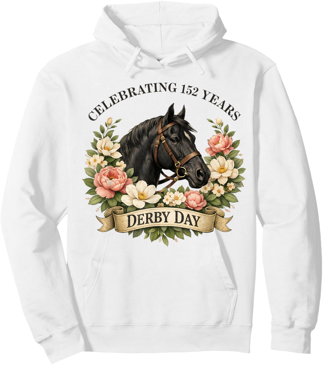 Celebrating 152 Years KY Derby Day Men Vintage Hoodie - Hoodie | White