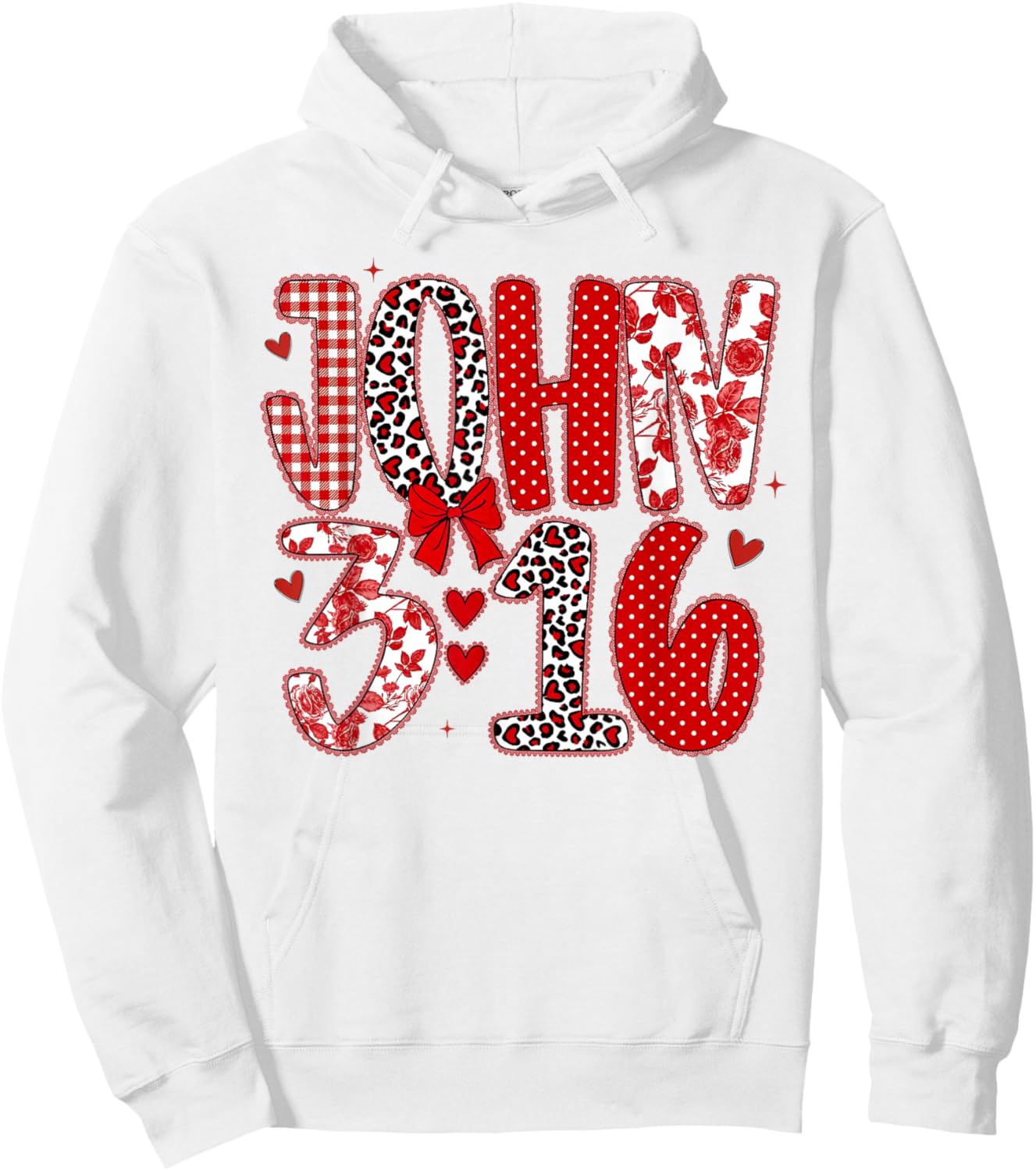 John 3 16 Religious Valentine's Day Christian Hoodie - Hoodie | White