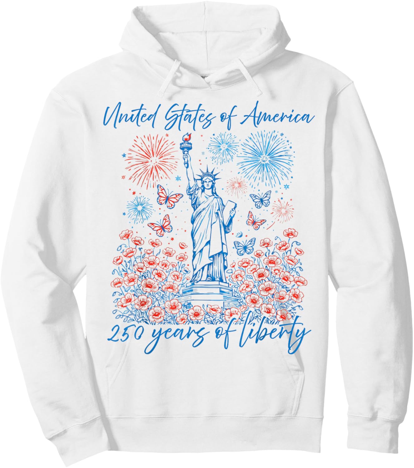 United States of America 250 Years of Liberty Women Hoodie - Hoodie | White