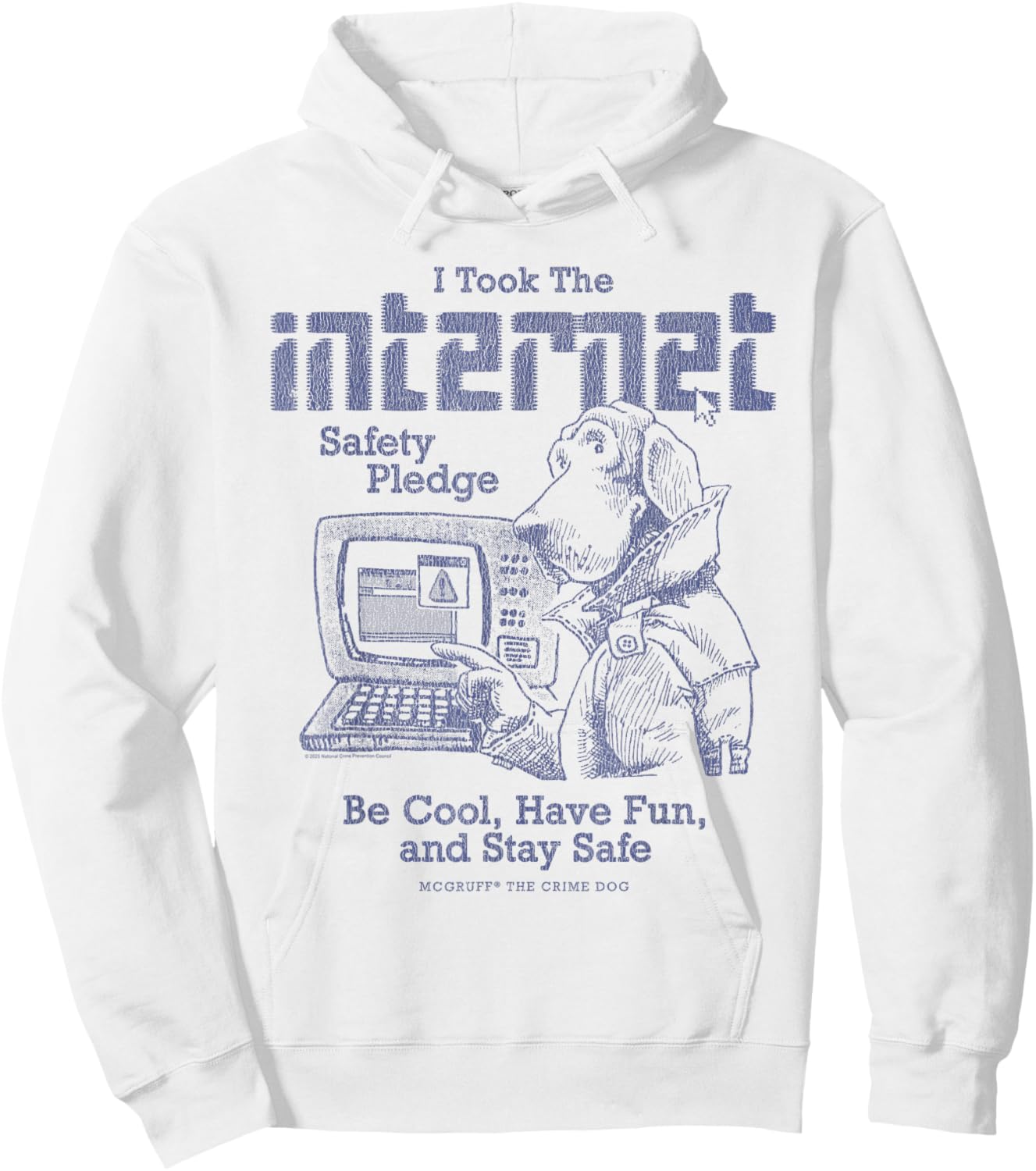 McGruff The Crime Dog Internet Safety PledgeY2K Retro PSA Hoodie - Hoodie | White