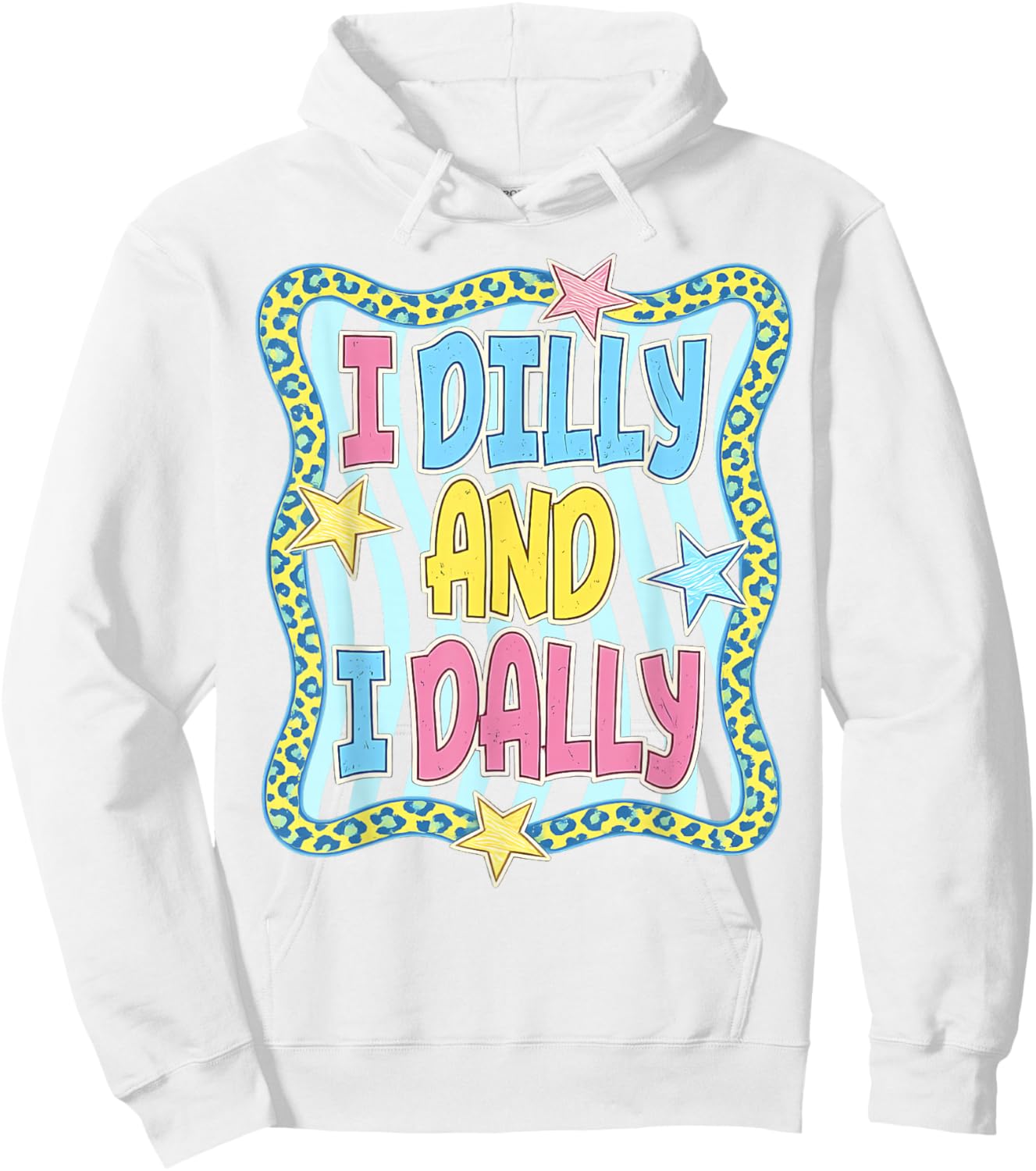 Preppy I Dilly and I Dally Leopard Coquette for Girls Women Hoodie - Hoodie | White