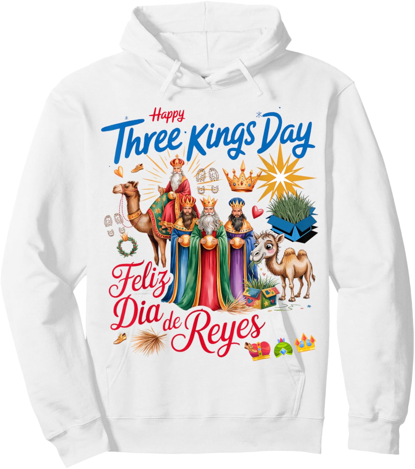 Three Kings Day Costume Idea for Kids & Día De Los Reyes Hoodie - Hoodie | White