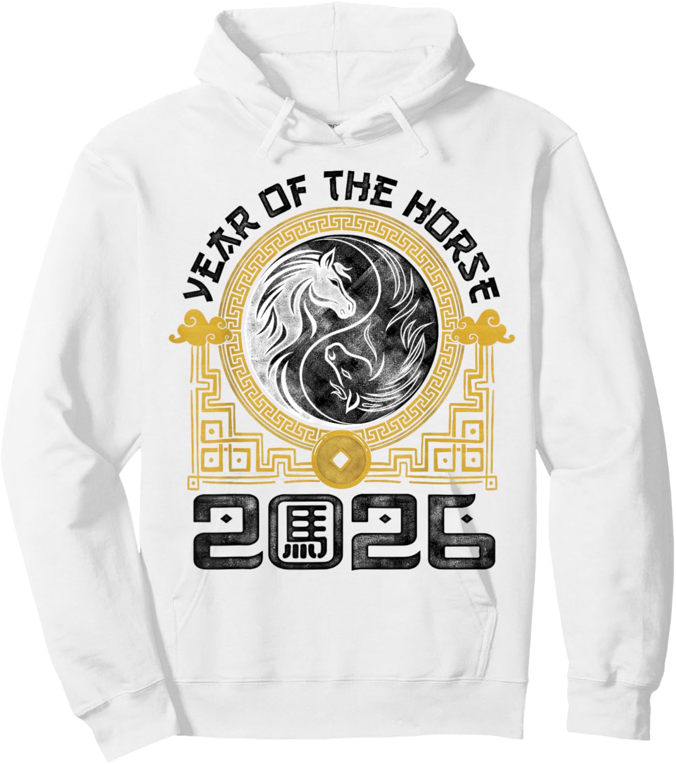 2026 Year of The Horse Chinese Zodiac Chinese New Year Hoodie - Hoodie | White