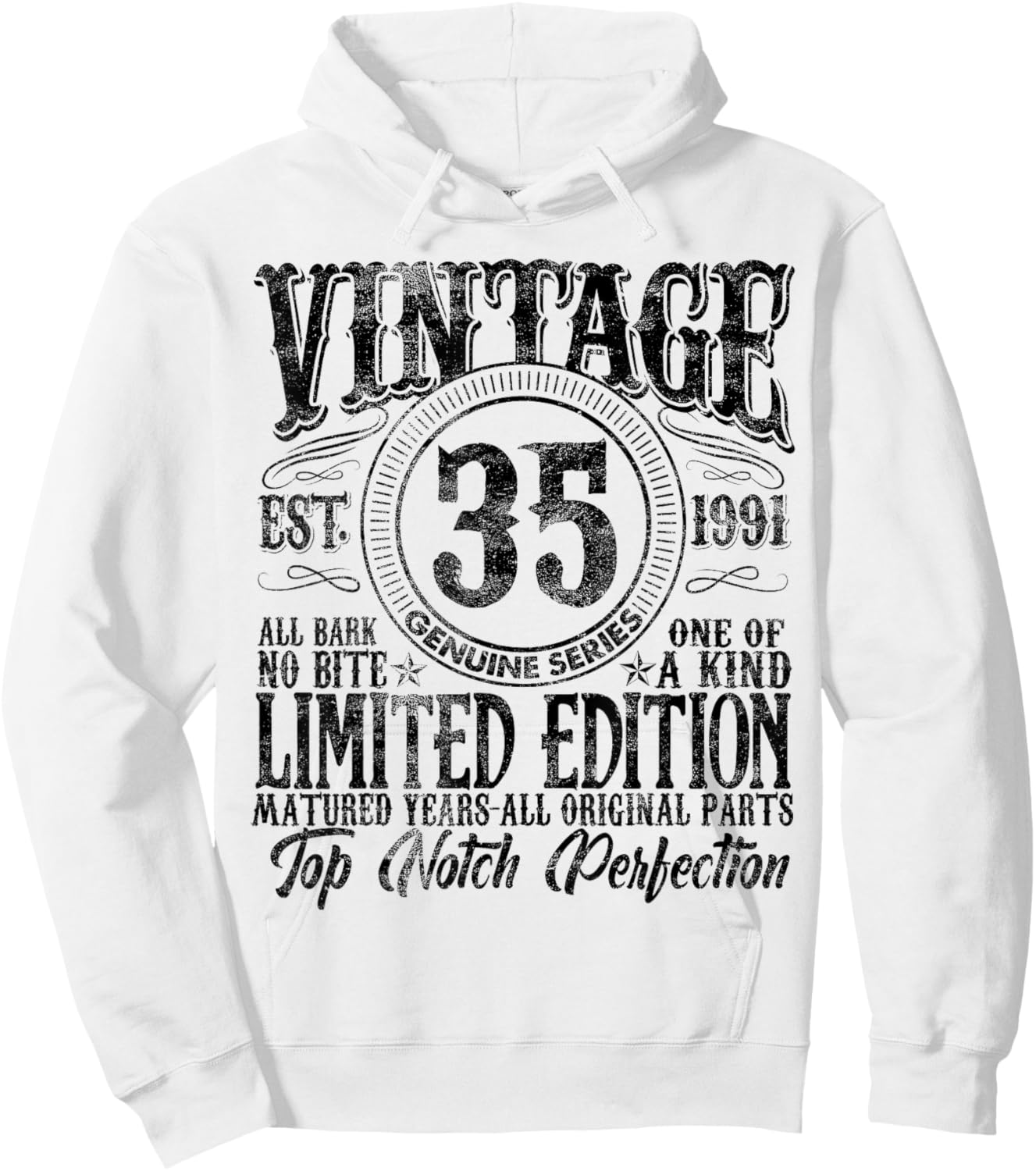 35 Year Old Gifts Vintage 1991 Limited Edition 35th Birthday Hoodie - Hoodie | White