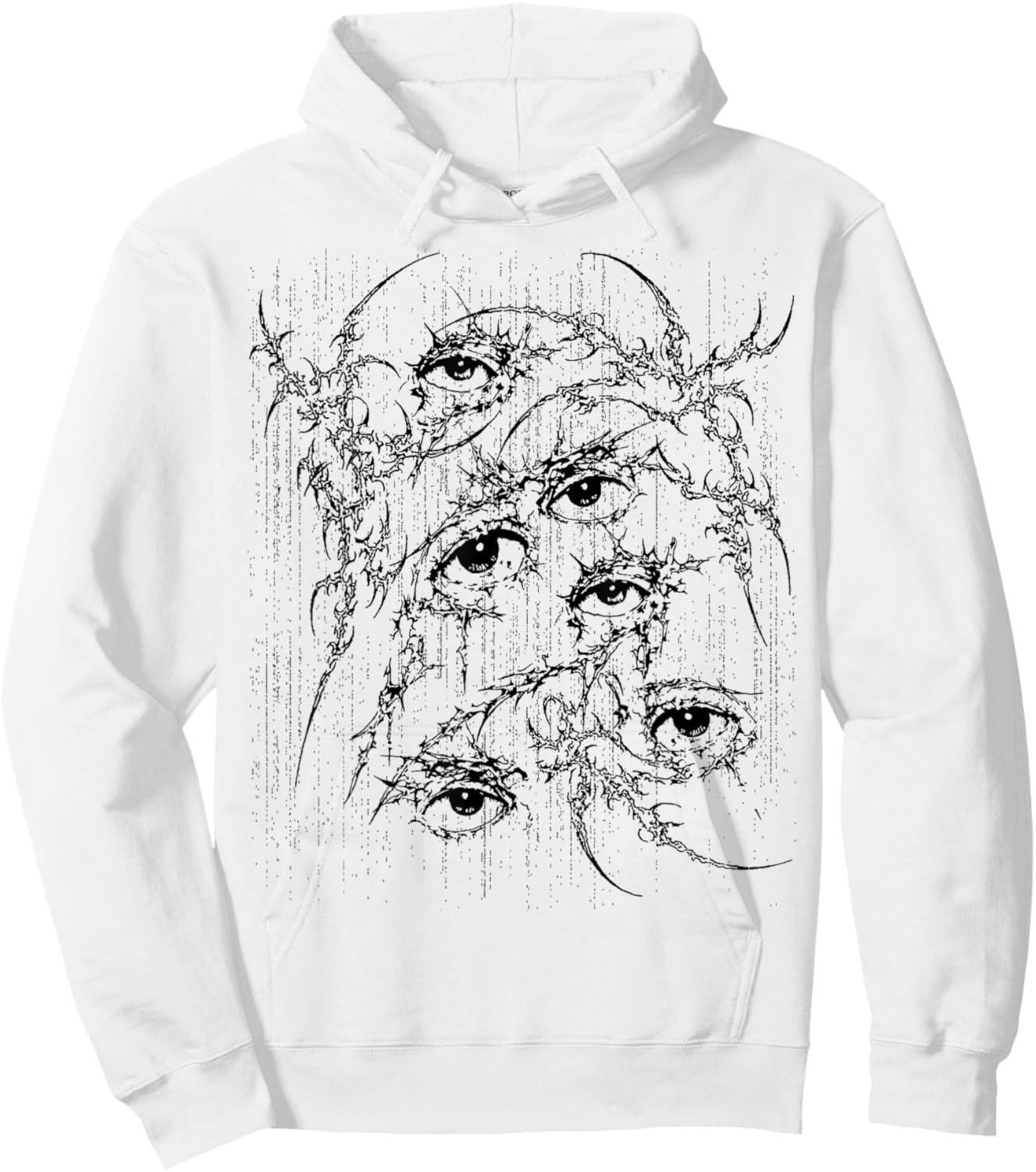 Grunge Eys y2k Goth Alt Sigilism Vintage Graphic Hoodie - Hoodie | White