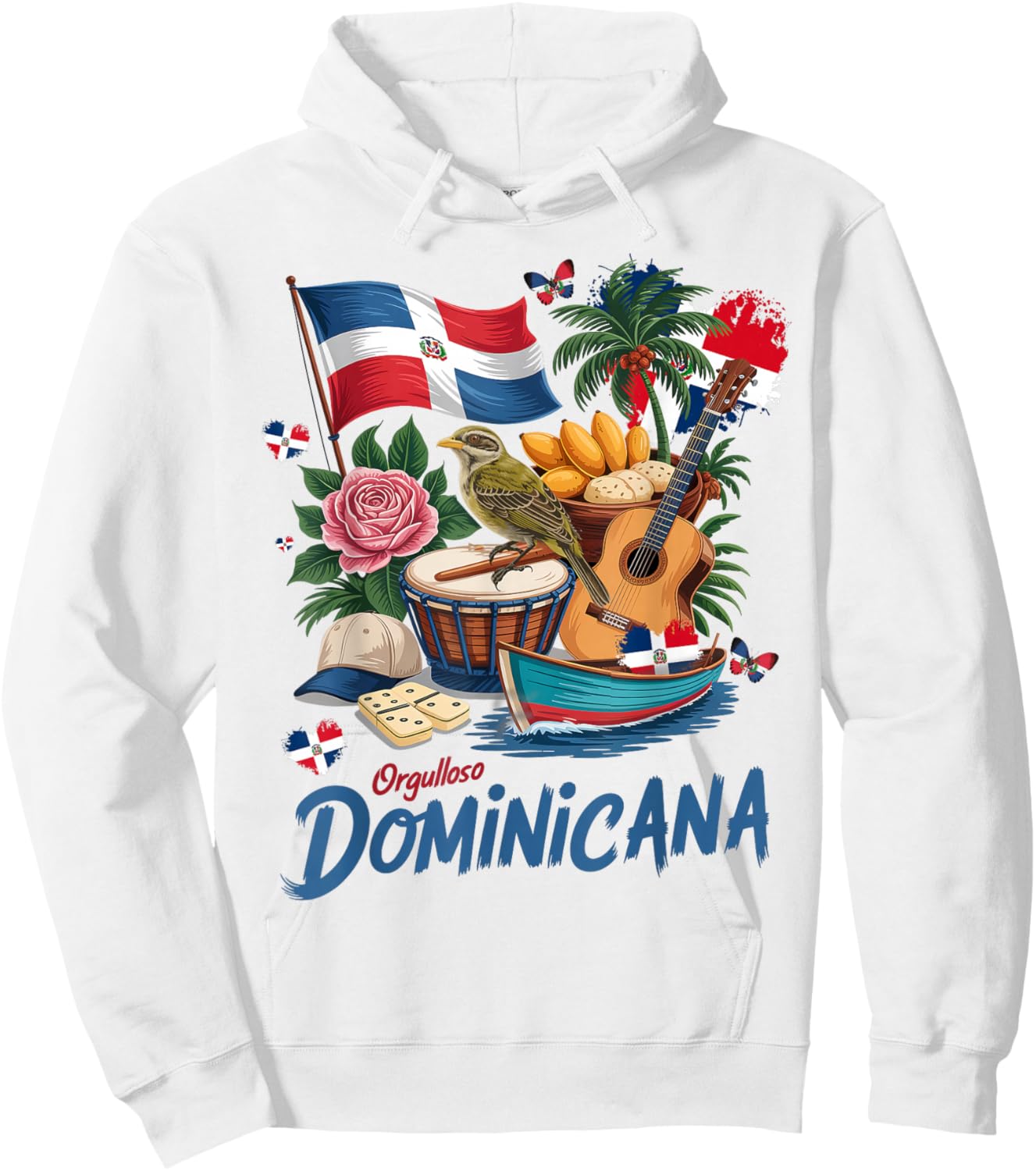 Dominicana Costume Idea for Kids Dominican Republic Flag Hoodie - Hoodie | White