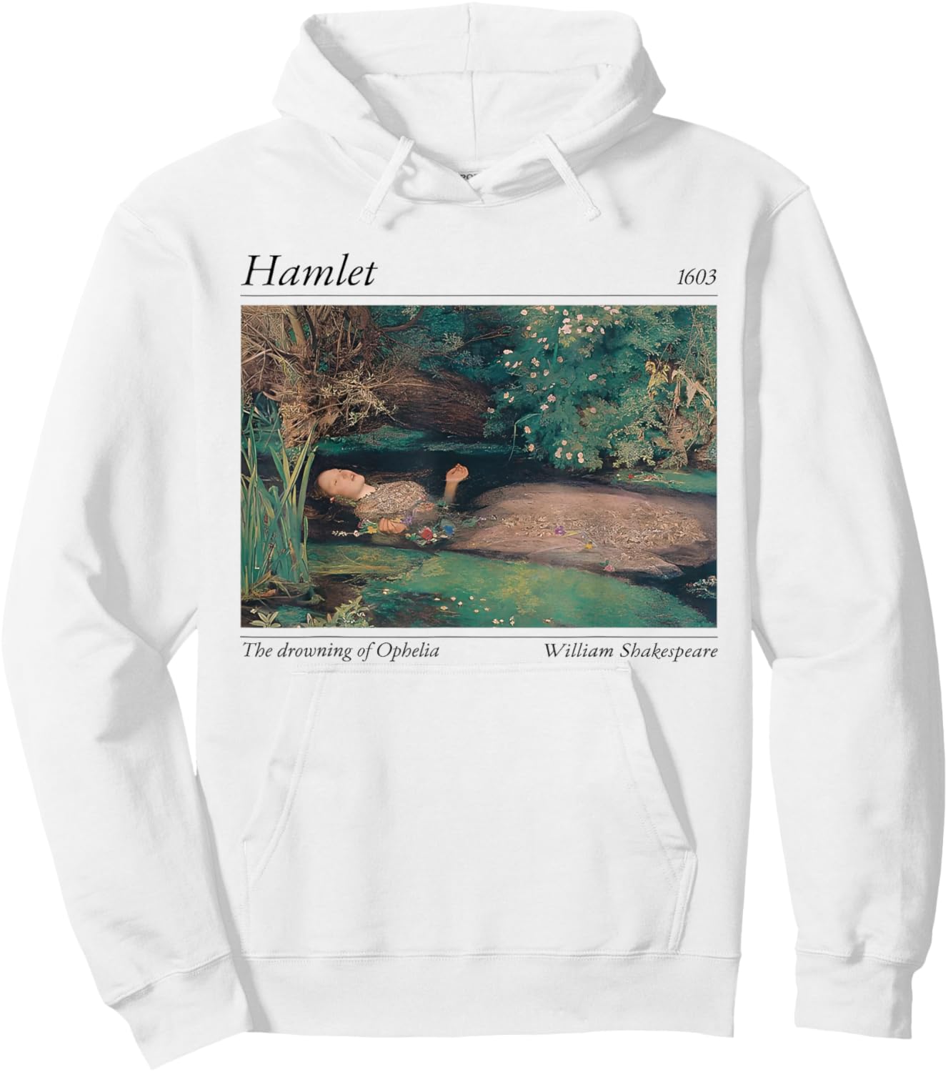 Vintage Hamlet 1603 Ophelia Classic Art Design Shakespeare Hoodie - Hoodie | White