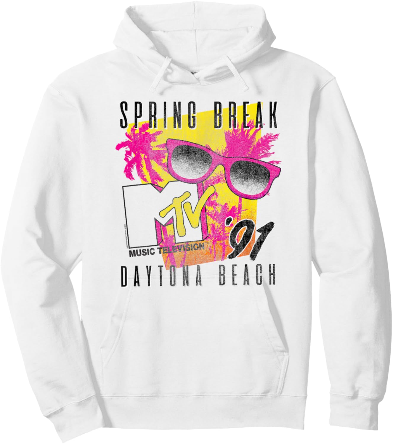 MTV Spring Break Retro Daytona Beach Shades Vintage TV Hoodie - Hoodie | White