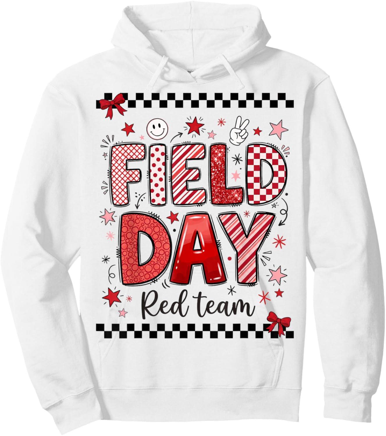 Field Day Red Team Sporty Spirit School Boys Girls Teachers Hoodie - Hoodie | White
