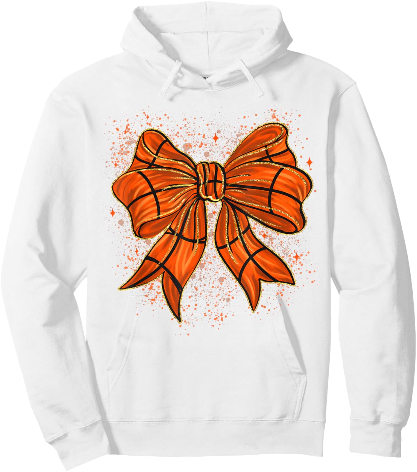 Cute Basketball Coquette Bow Basketball Bow Girls Game Day Hoodie - Hoodie | White