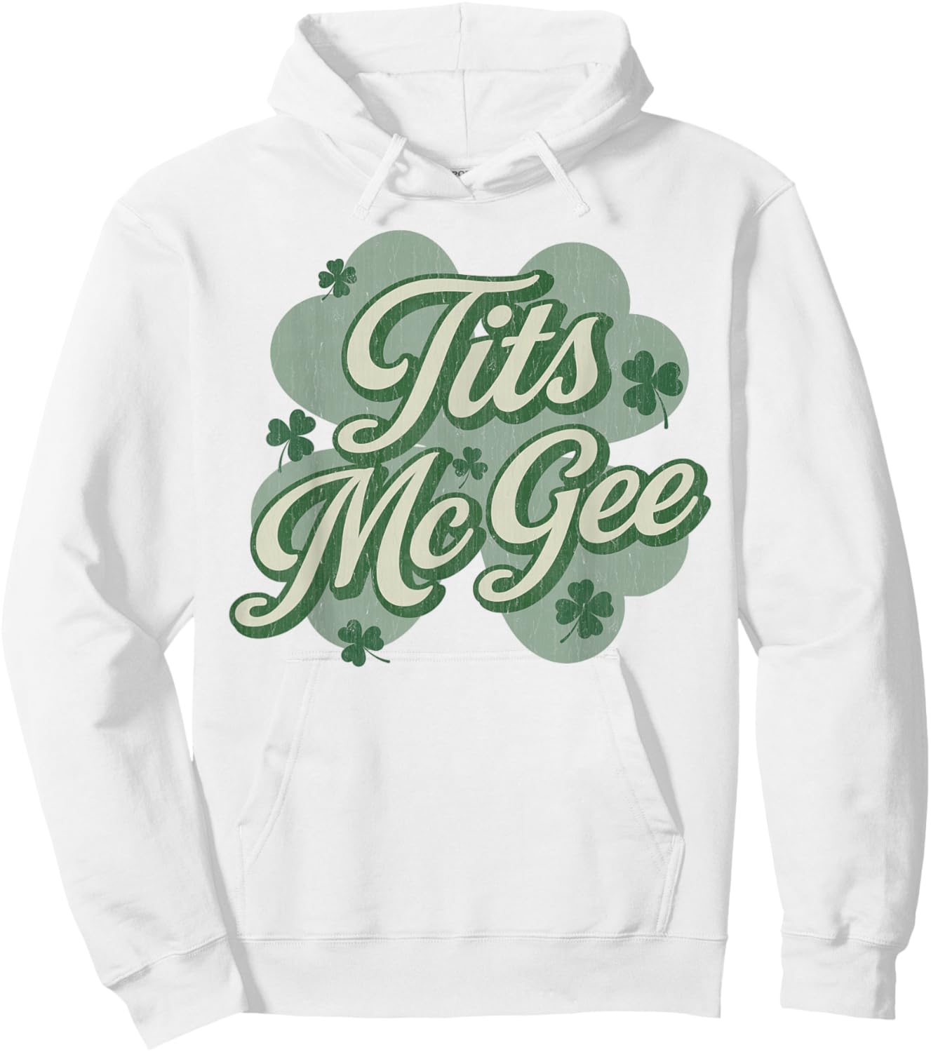 Funny St. Paddy's Patrick's Day Joke Tits McGee Shenanigans Hoodie - Hoodie | White