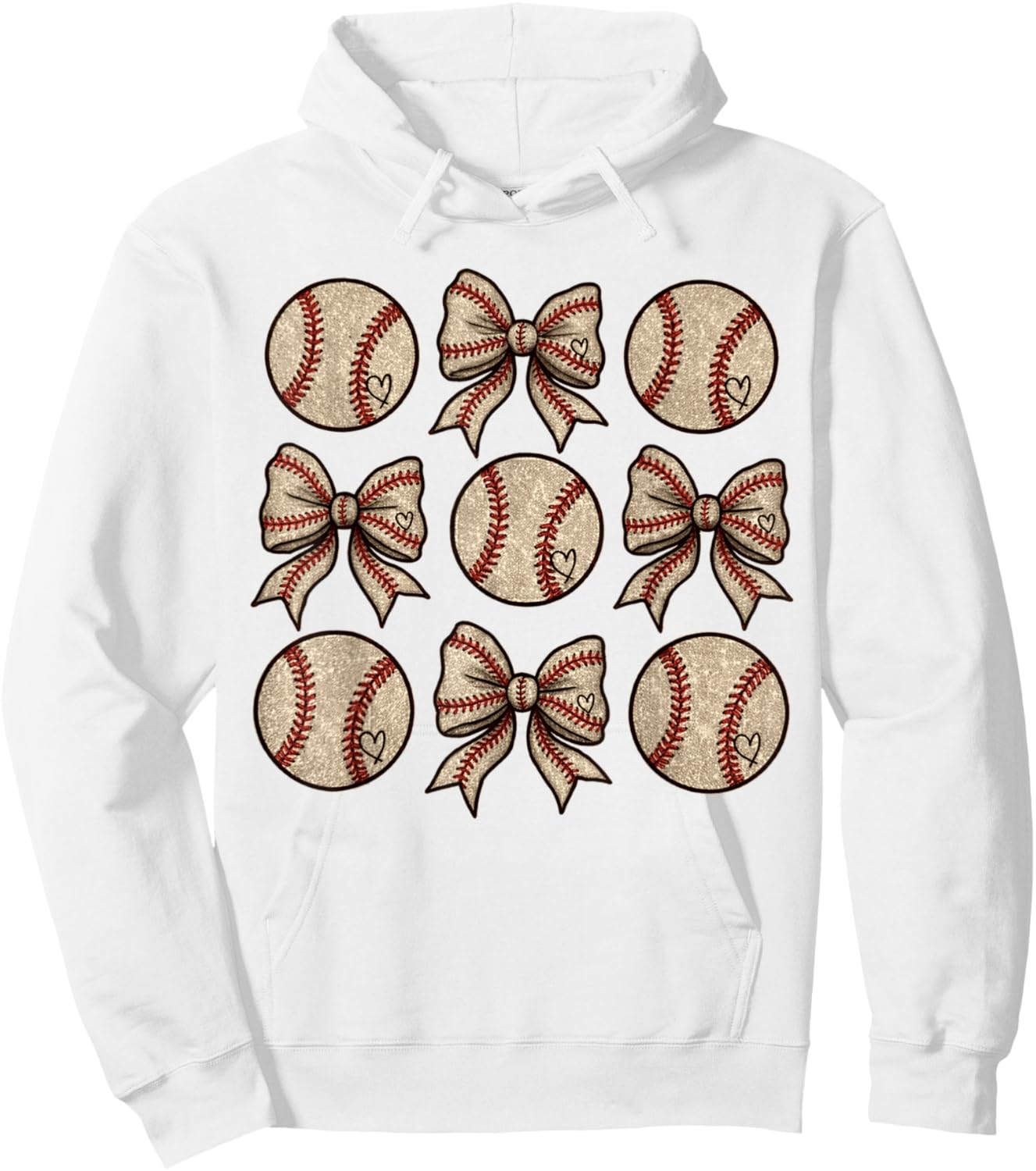 Soccer Bow Game Day Baseball Coquette Bow Women Girls Hoodie - Hoodie | White