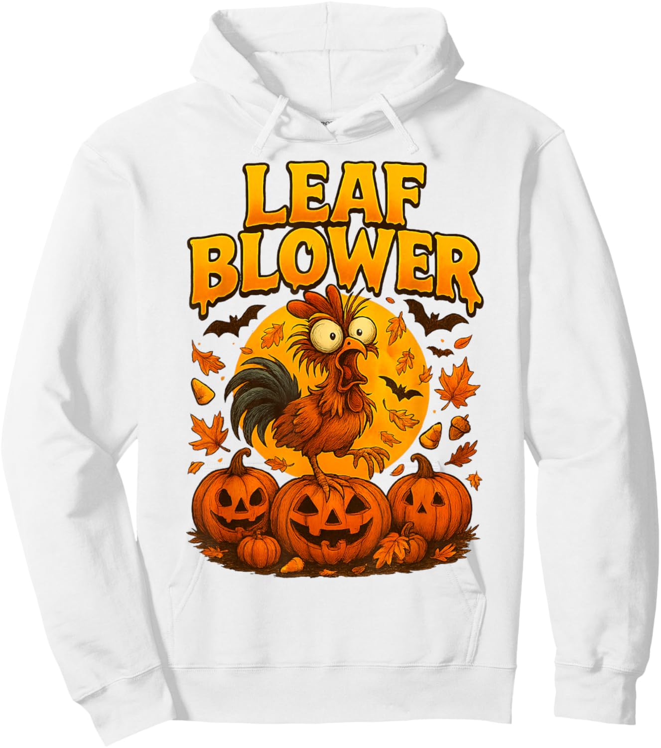 Funny Chicken Leaf Blower Chicken Rooster Farm Life Cozy Hoodie - Hoodie | White
