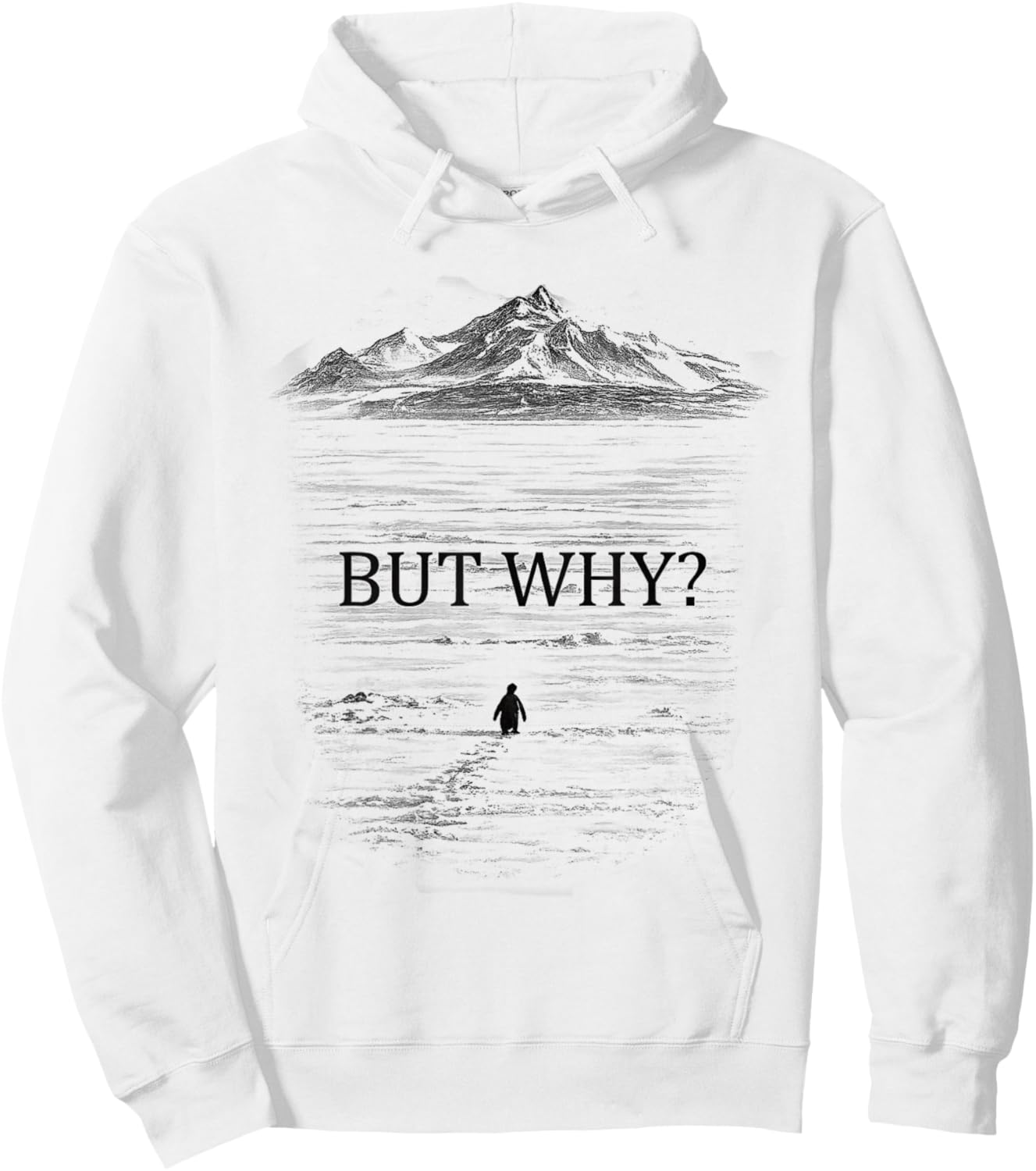 Penguin But Why Mountains Women Hoodie - Hoodie | White