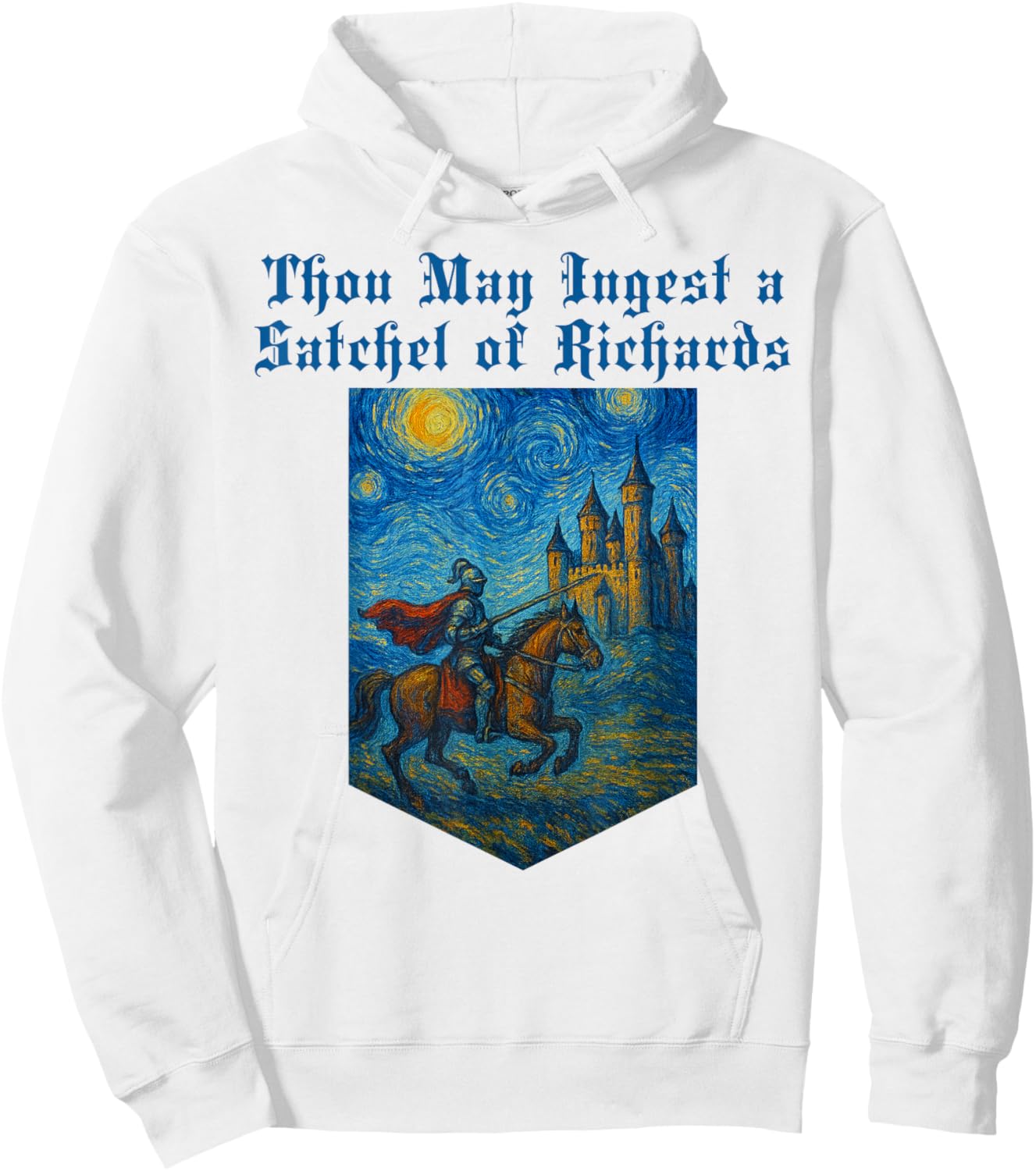 Starry Night Van Gogh Thou May INGEST A Satchel of Richards Hoodie - Hoodie | White