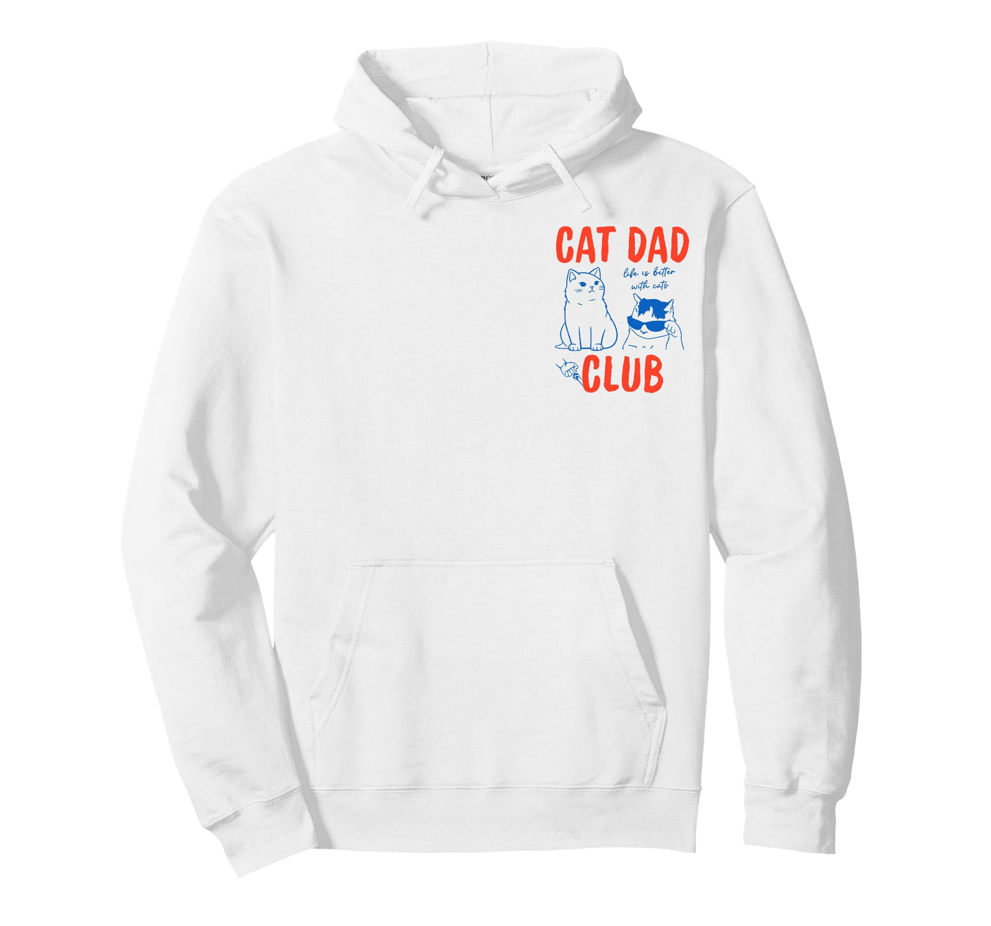 Cat Dad Club 2 Sided Mens Dad Fathers Day Funny Cat Meme T-Shirt