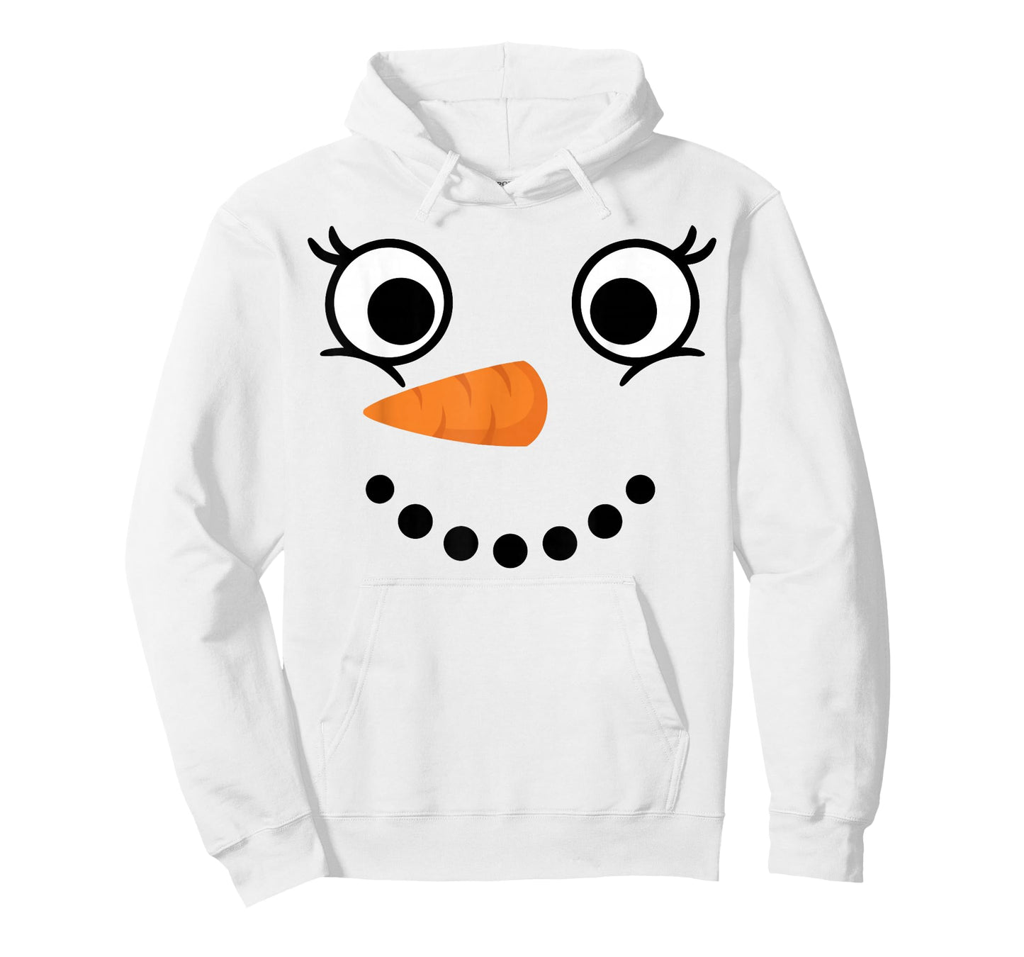 Winter Snowman Face Eyelashes Christmas Xmas Fun Design T-Shirt
