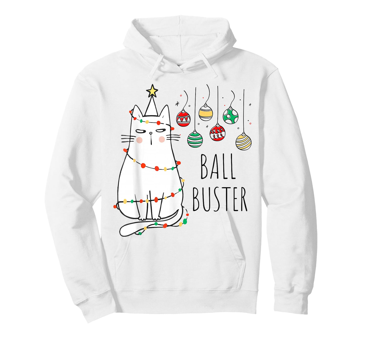 Funny Cat Ball Buster Christmas Humor T-Shirt
