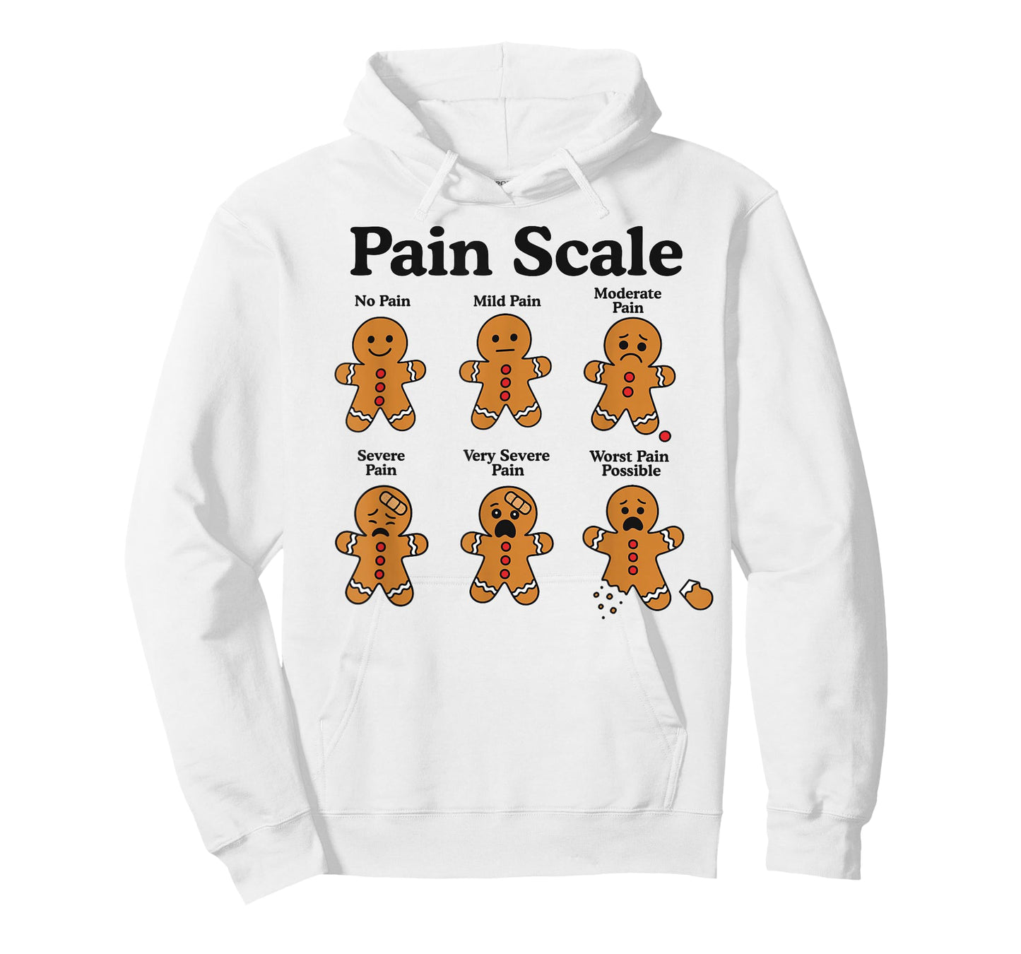 Pain Scale Gingerbread Man Funny Nurse Christmas ICU Nurse T-Shirt
